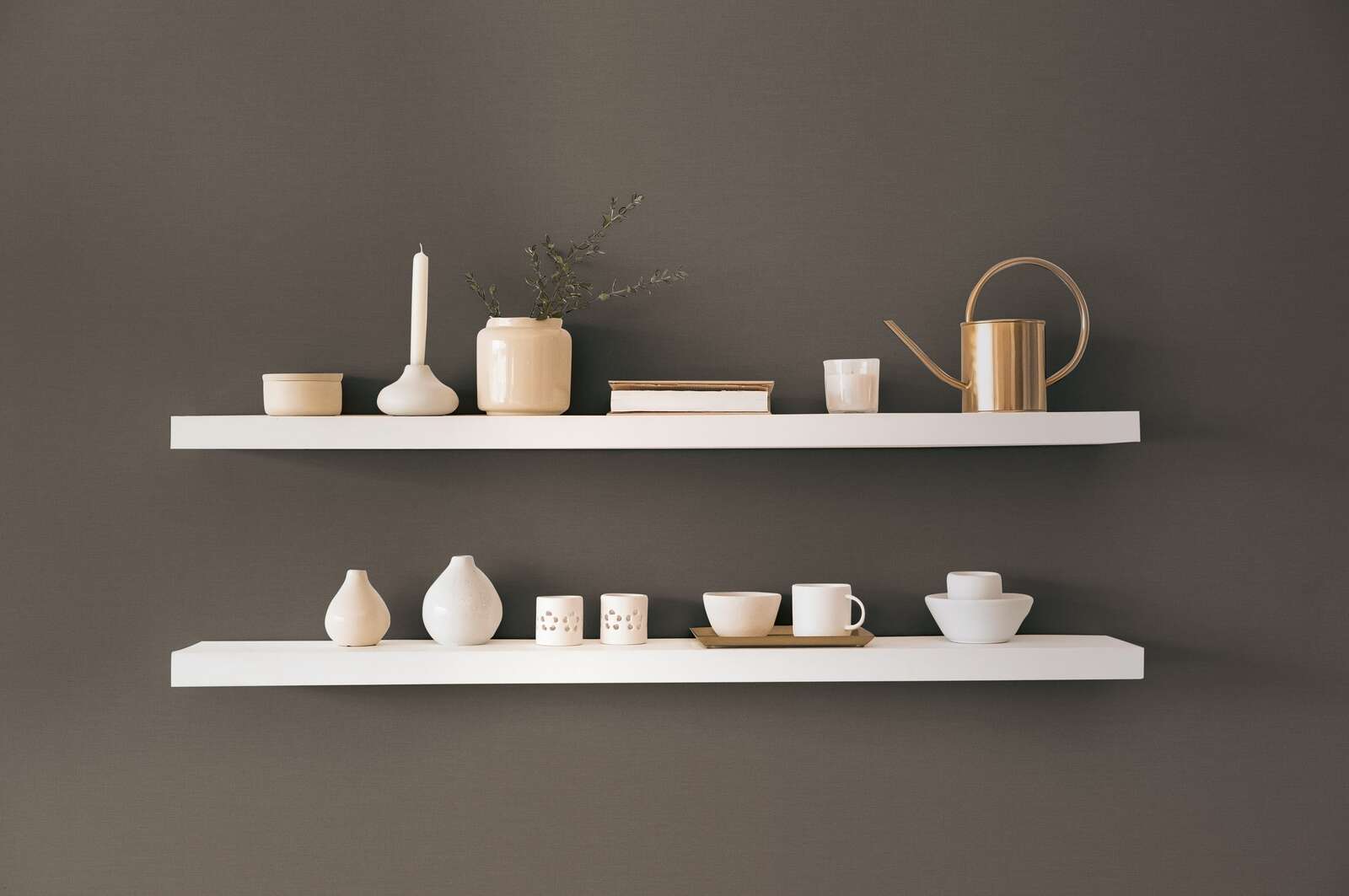 Wandregal, Deko-Objekte, Keramik, Vase, Gießkanne