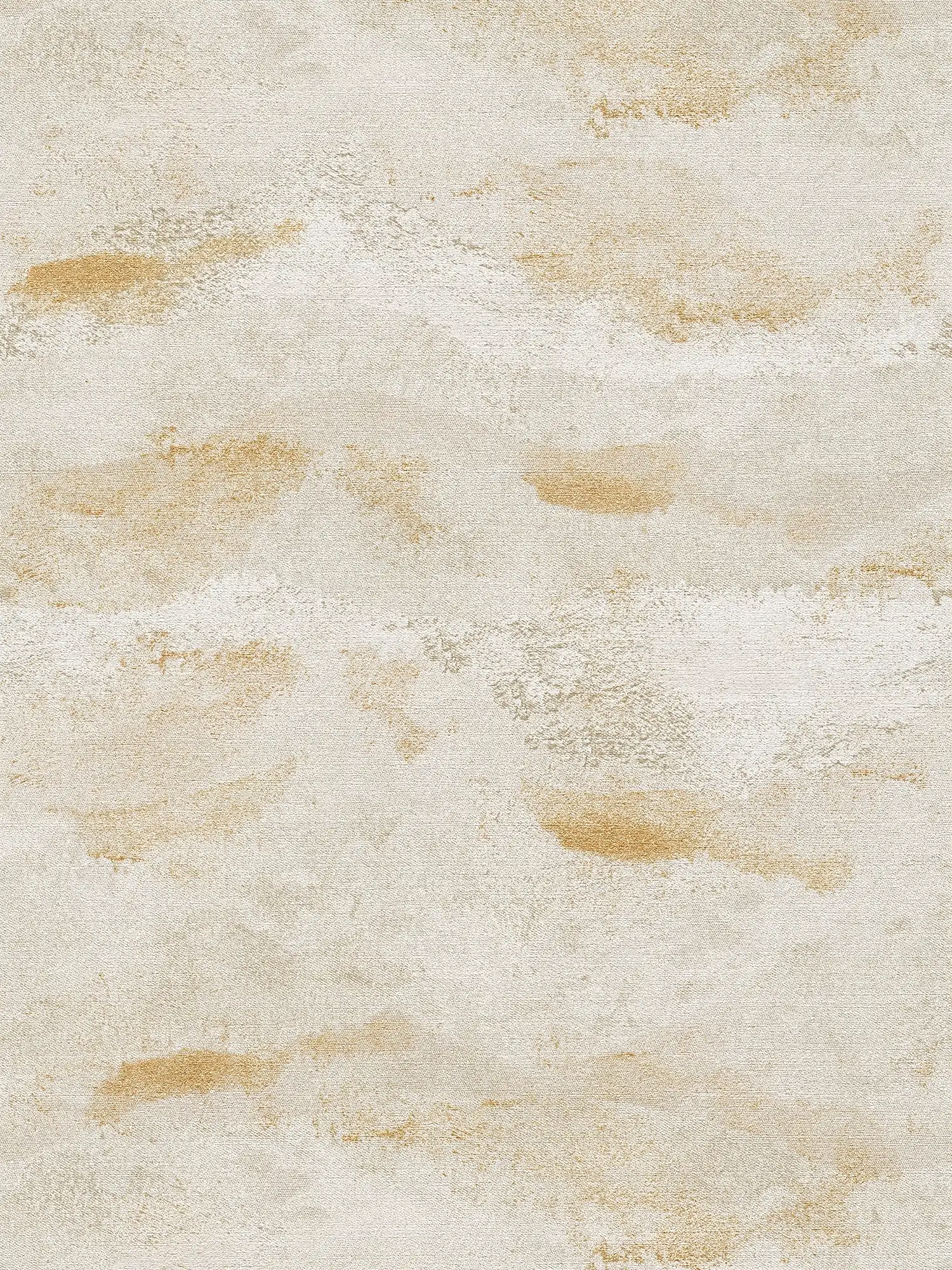         Gemütliche, einfach strukturierte Vliestapete mit natürlicher und schimmernder Wellenoptik – Creme, Grün, Gold
    