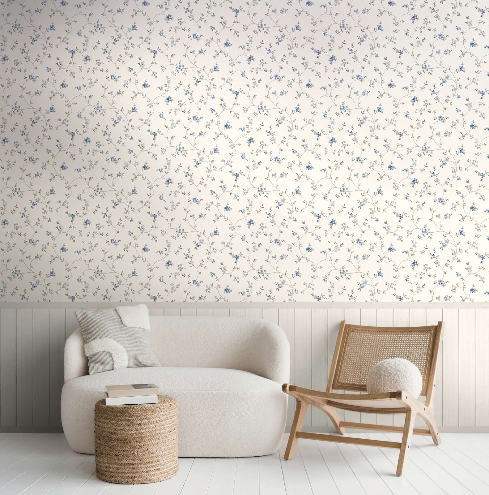 Tapeten, Blumenmuster, Wandtapete, Dekor-Tapete, Wohnzimmerwand