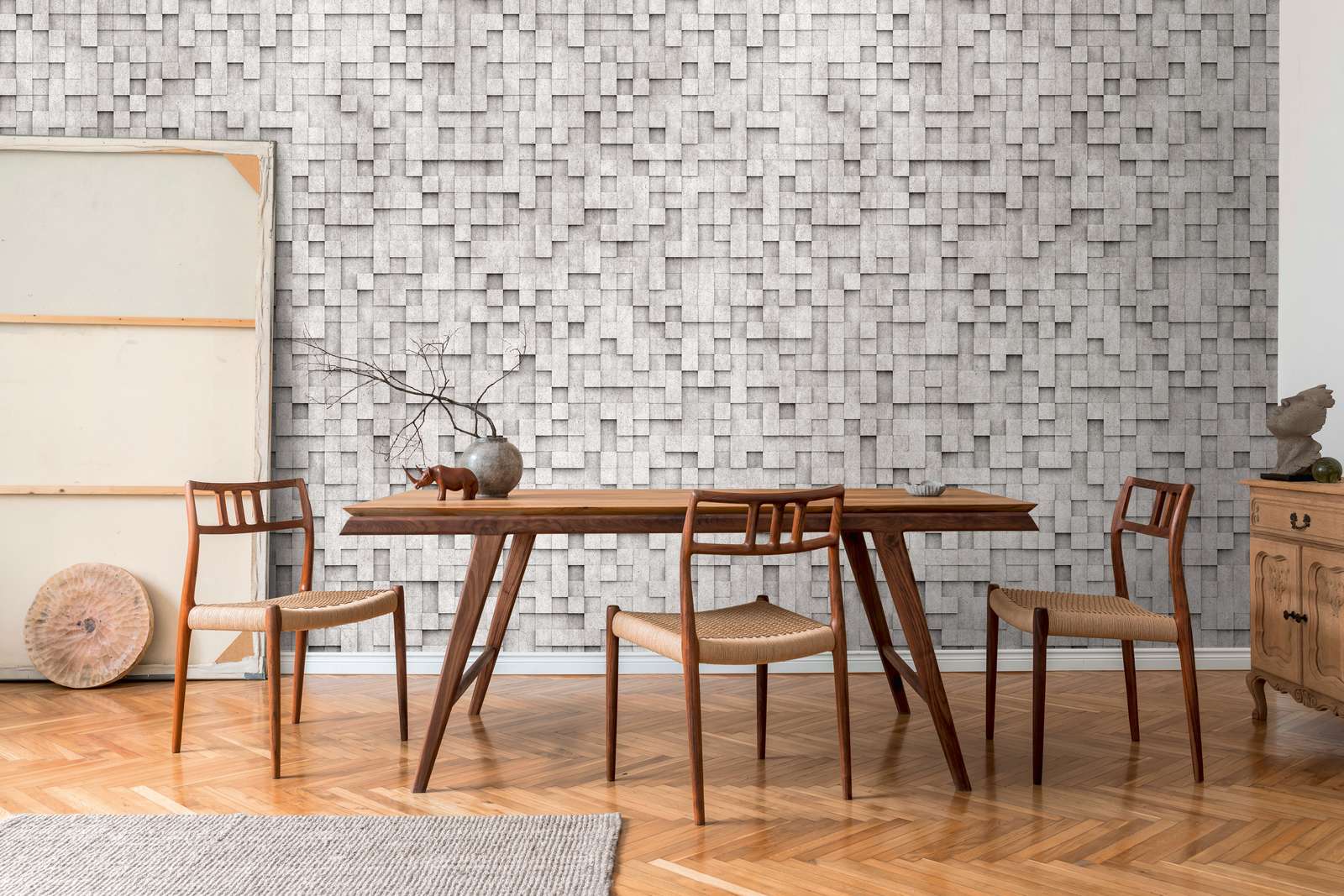 Papel Pintado Texturizado 'Hormigón Blooming' - Tejido No Tejido, 10.05m X 0.53m, Gris, Fabricado En Alemania
