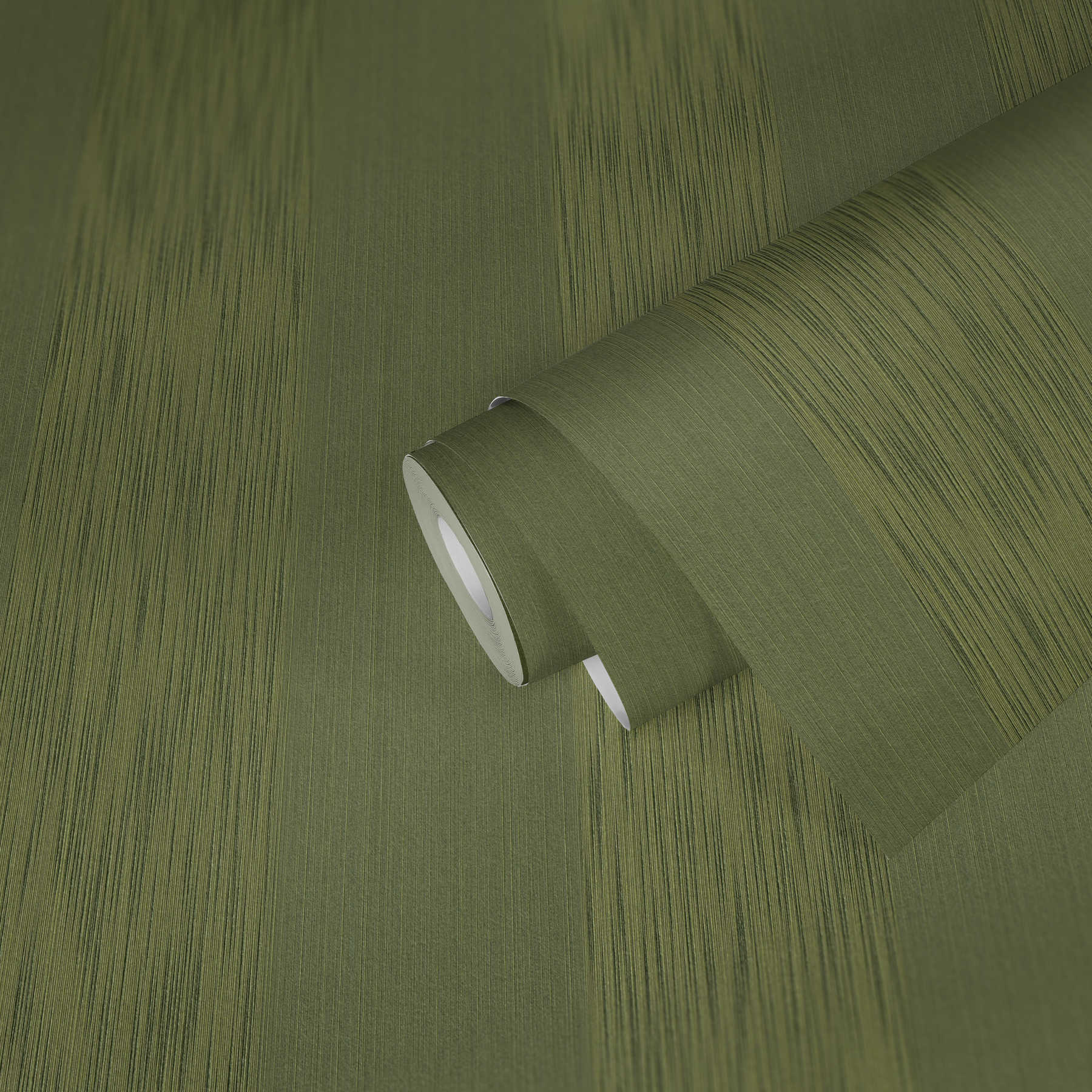 Strukturtapete mit Metallic Effekt &amp; Streifenmuster – Grün