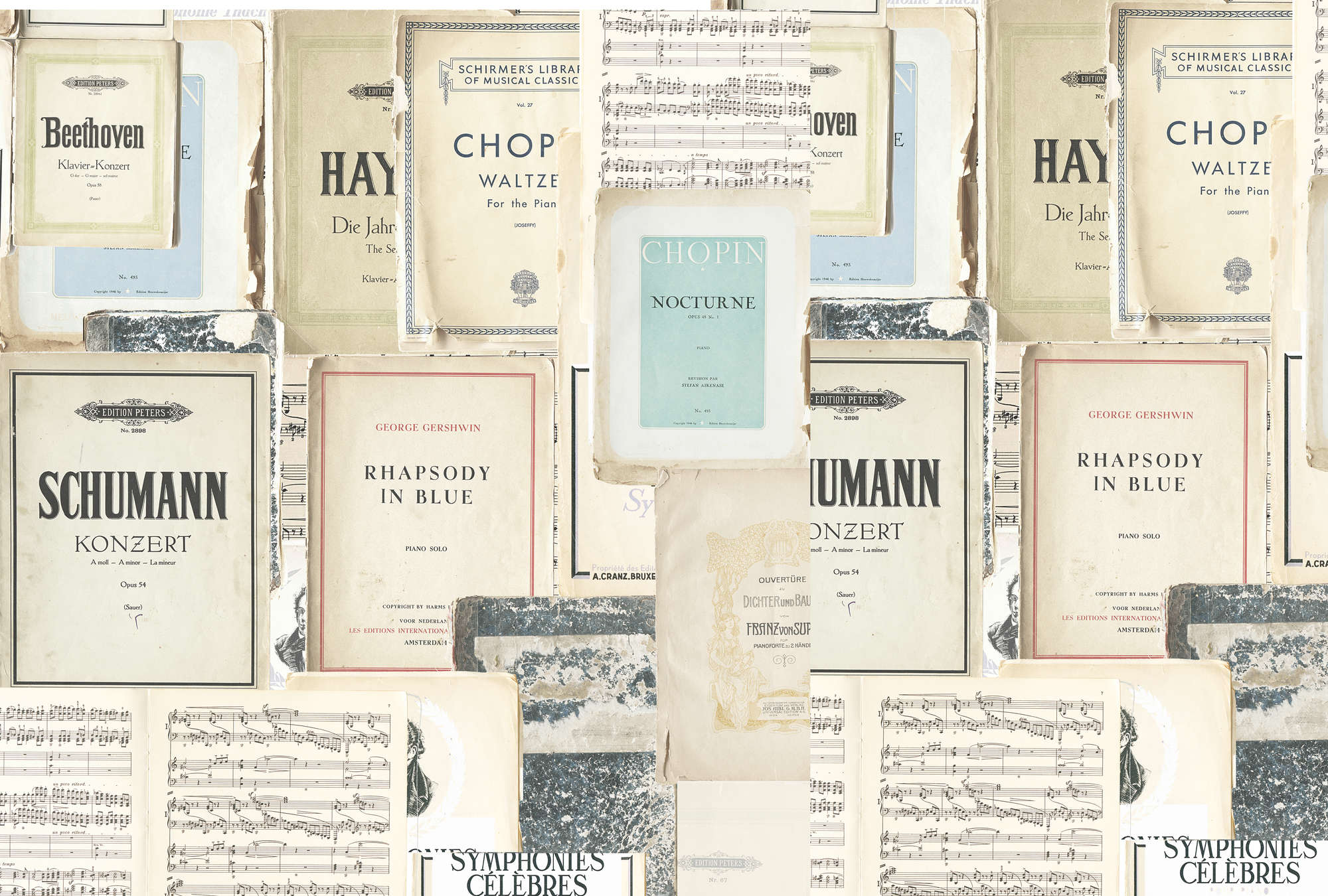 musikalische Partitur, Klavierpartitur, klassische Musik, Notenblatt, Konzertprogramm