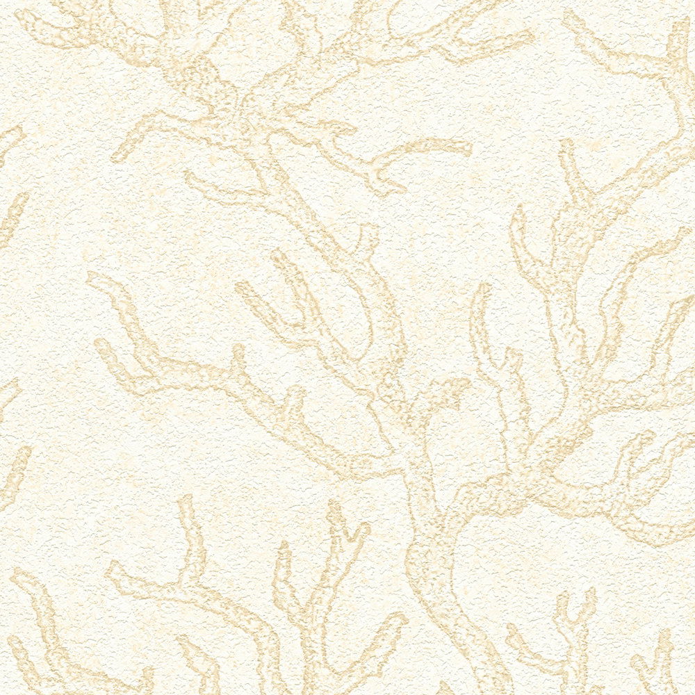             VERSACE wallpaper with coral & gold effect - cream, metallic
        