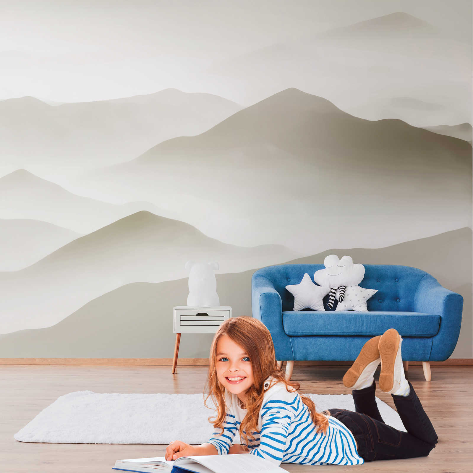         Tapeten Neuheit – Motivtapete Greige mit Dünen Design
    