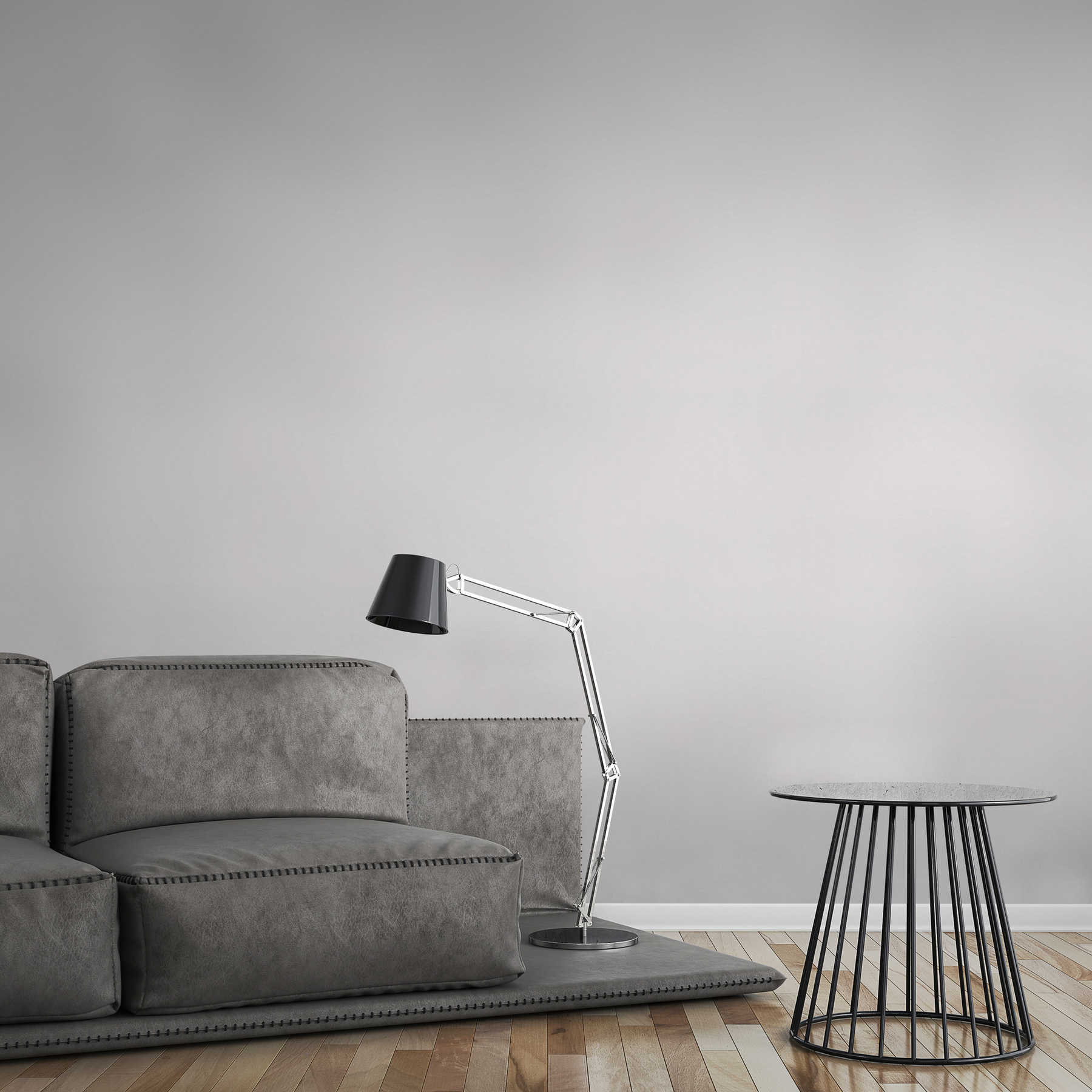 sofa, grau, studio, stehlampe, beistelltisch