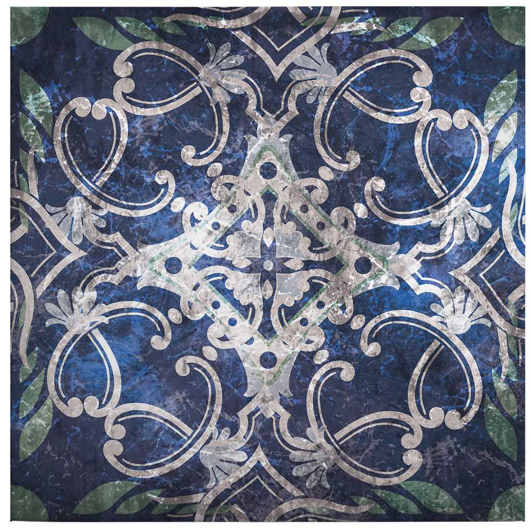             Quadratisches Leinwandbild in Blau mit orientalischem Design – 0,50 m x 0,50 m
        