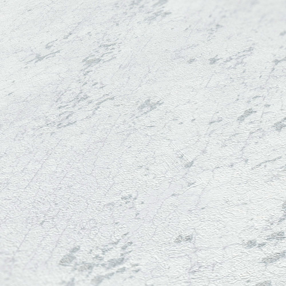             Putzoptik Tapete Hellgrau mit Silber Krakelee – Grau, Metallic, Weiß
        