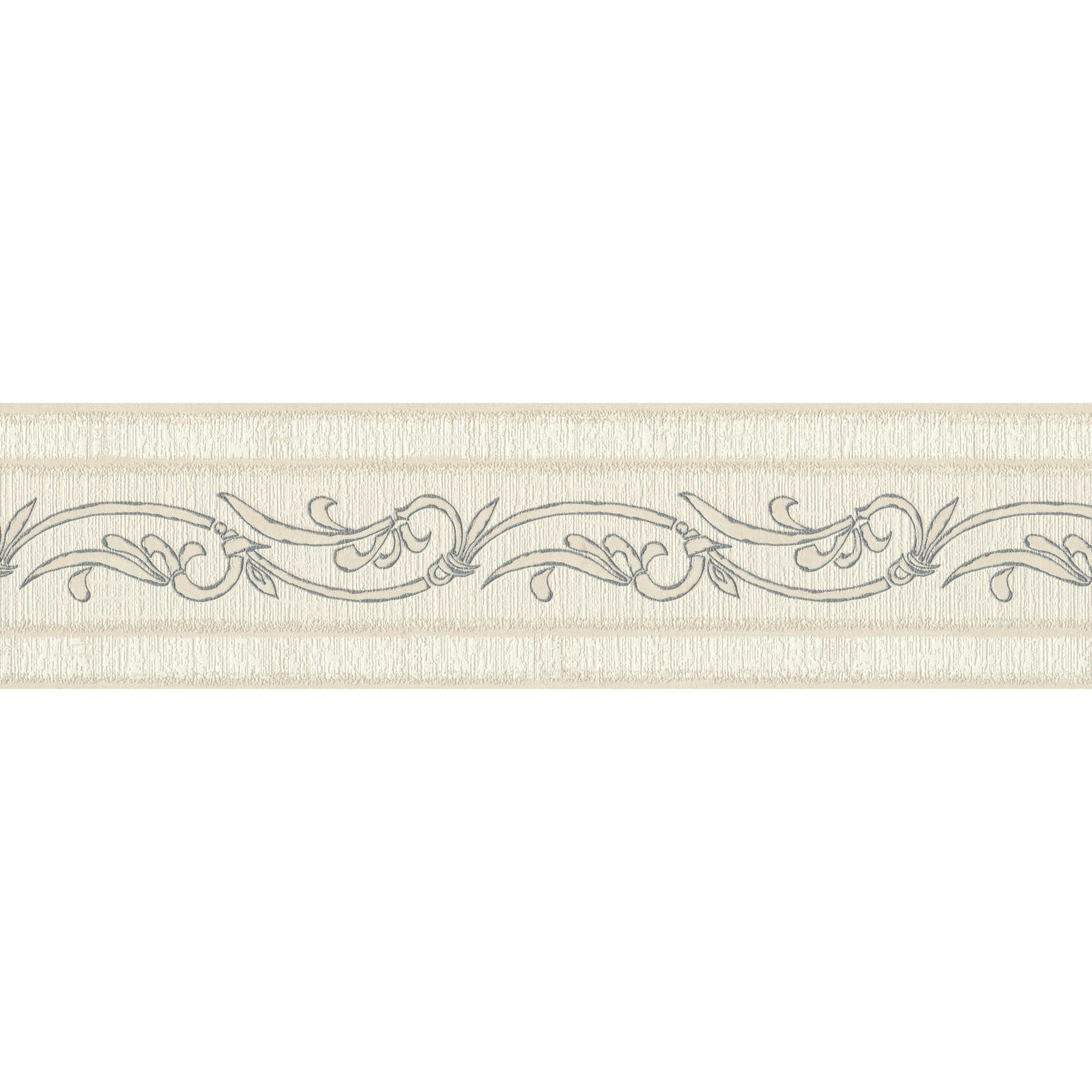         Rand met ornamenten, metalen accenten en structuurpatroon - Beige, Zilver
    
