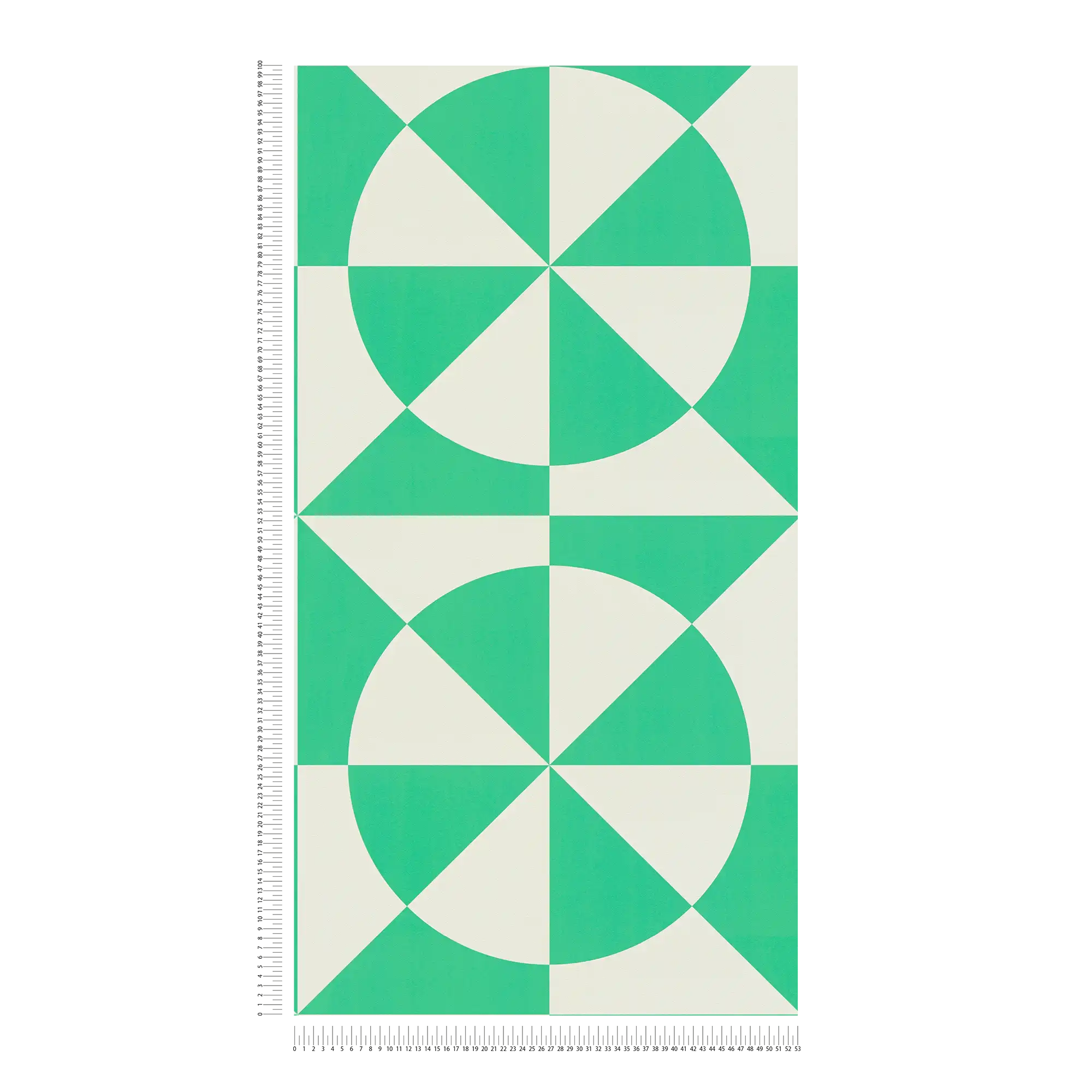             Vliestapete mit geometrischen Formen – Grün, Weiß
        