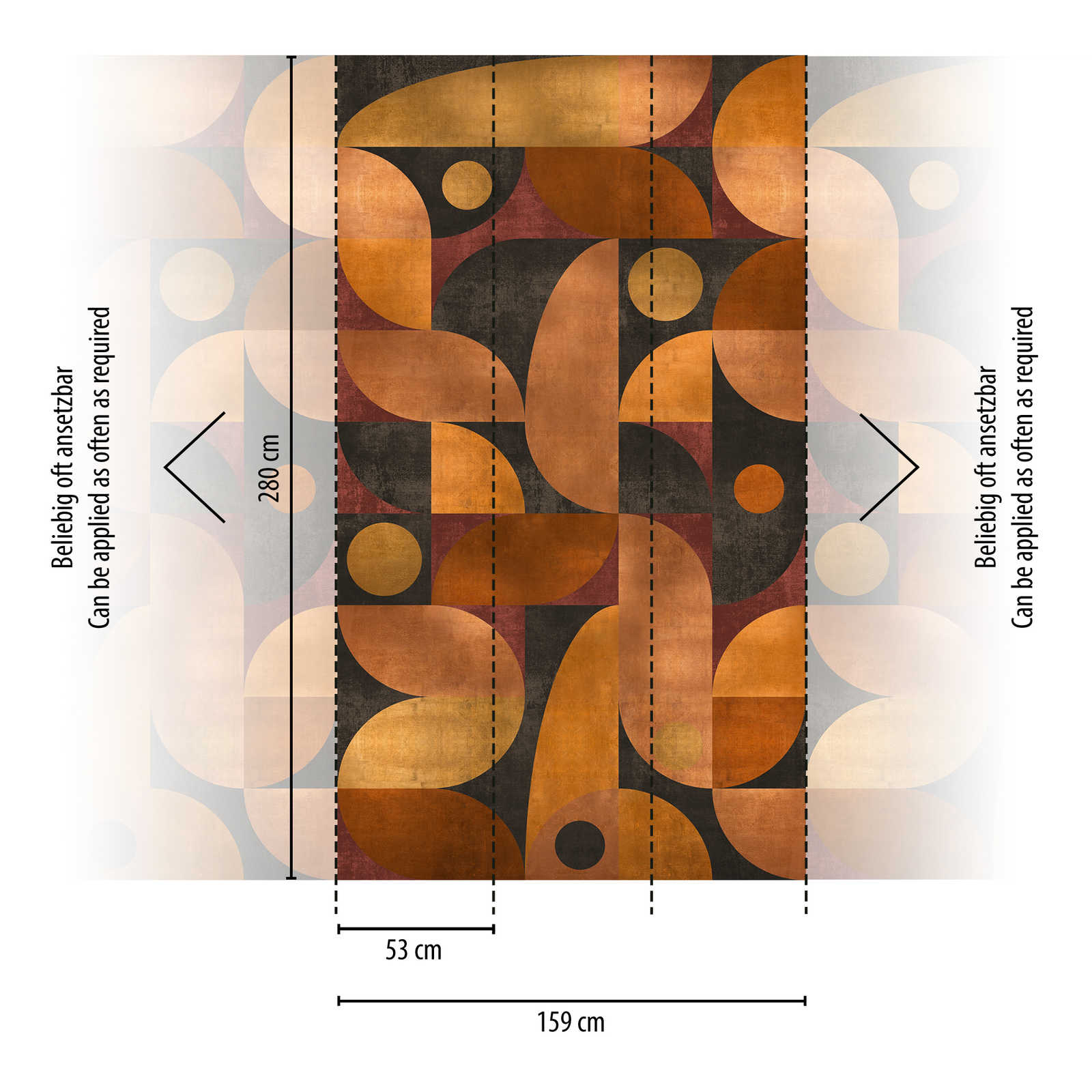 abstractes teppich, geometrisches muster, orange braun, flächen teppich, boden dekoration