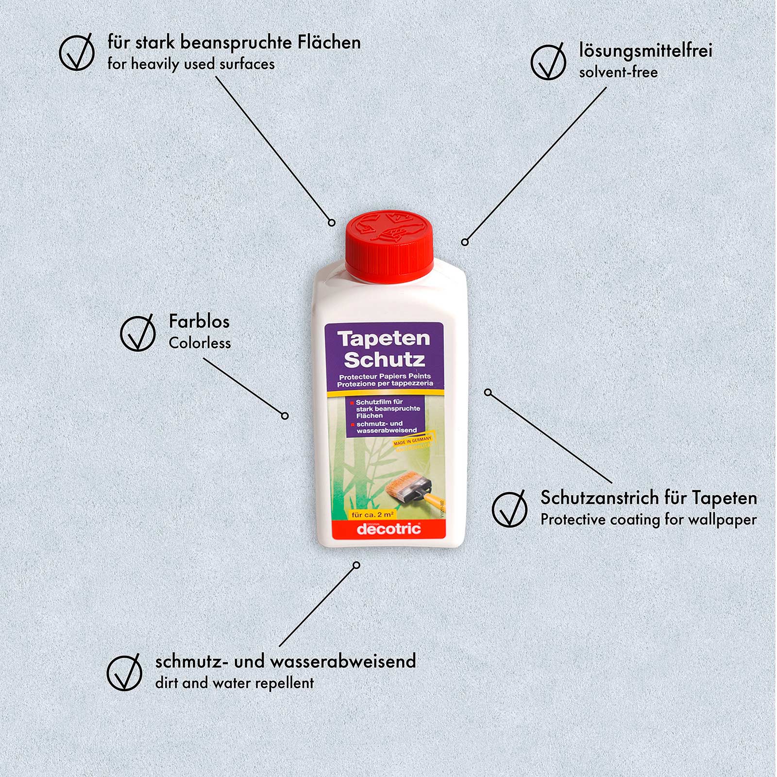             Wallpaper Protector 250ml, transparante verf voor behangpapier
        