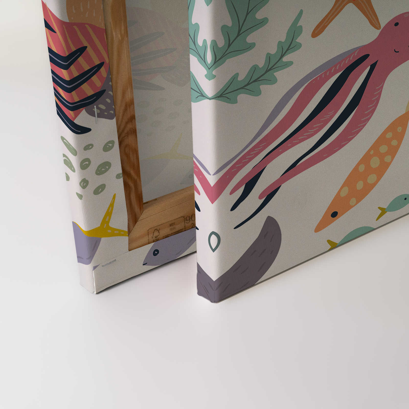 Leinwand fürs Kinderzimmer mit Unterwassertieren – 90 cm x 60 cm