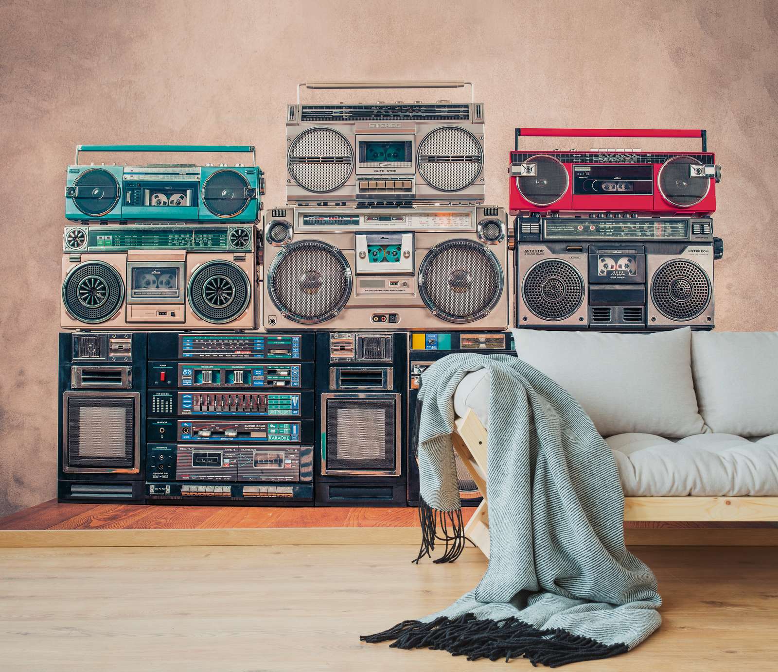 Boombox, Vintageer Stereo, Lautsprecher, Boombox-Set, Retro-Elektronik