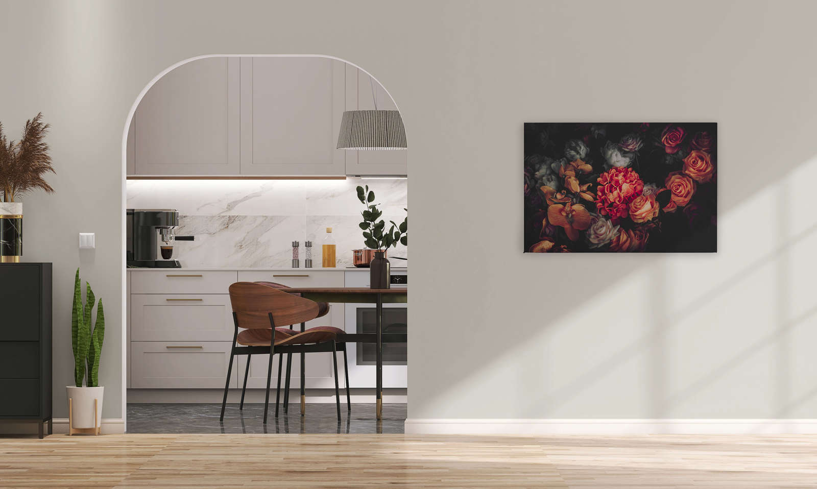 Rosen Blumenstrauß Leinwand – 0,90 m x 0,60 m