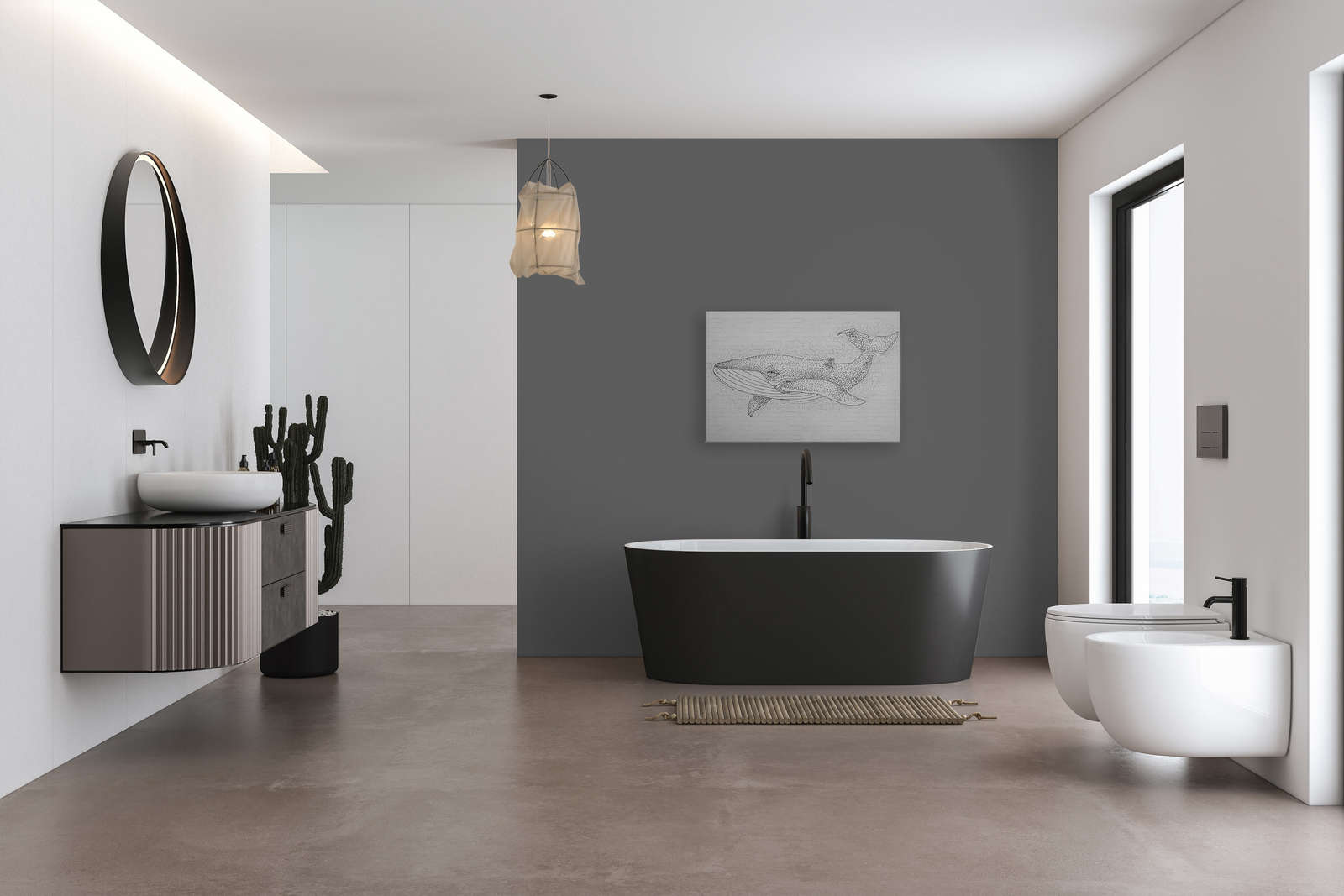 Design Leinwandbild Backsteinwand &amp; Wal Motiv – 0,90 m x 0,60 m