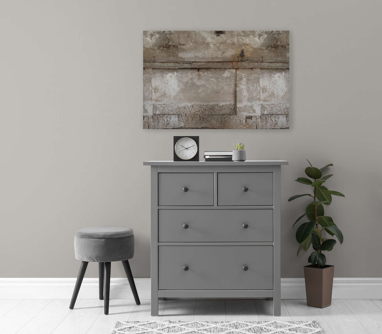             Beton Leinwandbild im Industrial Stil – 0,90 m x 0,60 m
        
