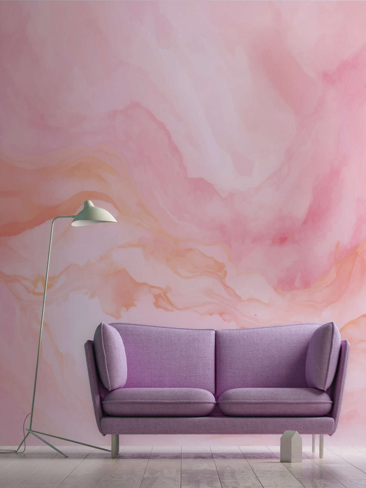 Sanfte Rosé-Marmor Fototapete – Elegantes Design in Pastellfarben als Vliestapete – Bunt