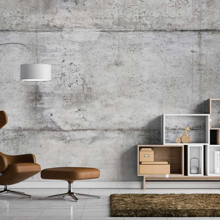         Vintage concrete wall mural in used look - grey, white
    