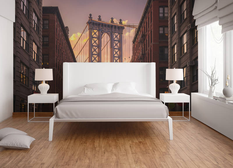             Brooklyn Bridge from street view - Brown, Grey
        