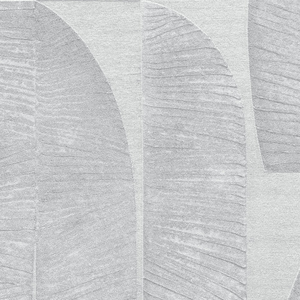 Tapete mit geometrischem Blattmuster – Grau