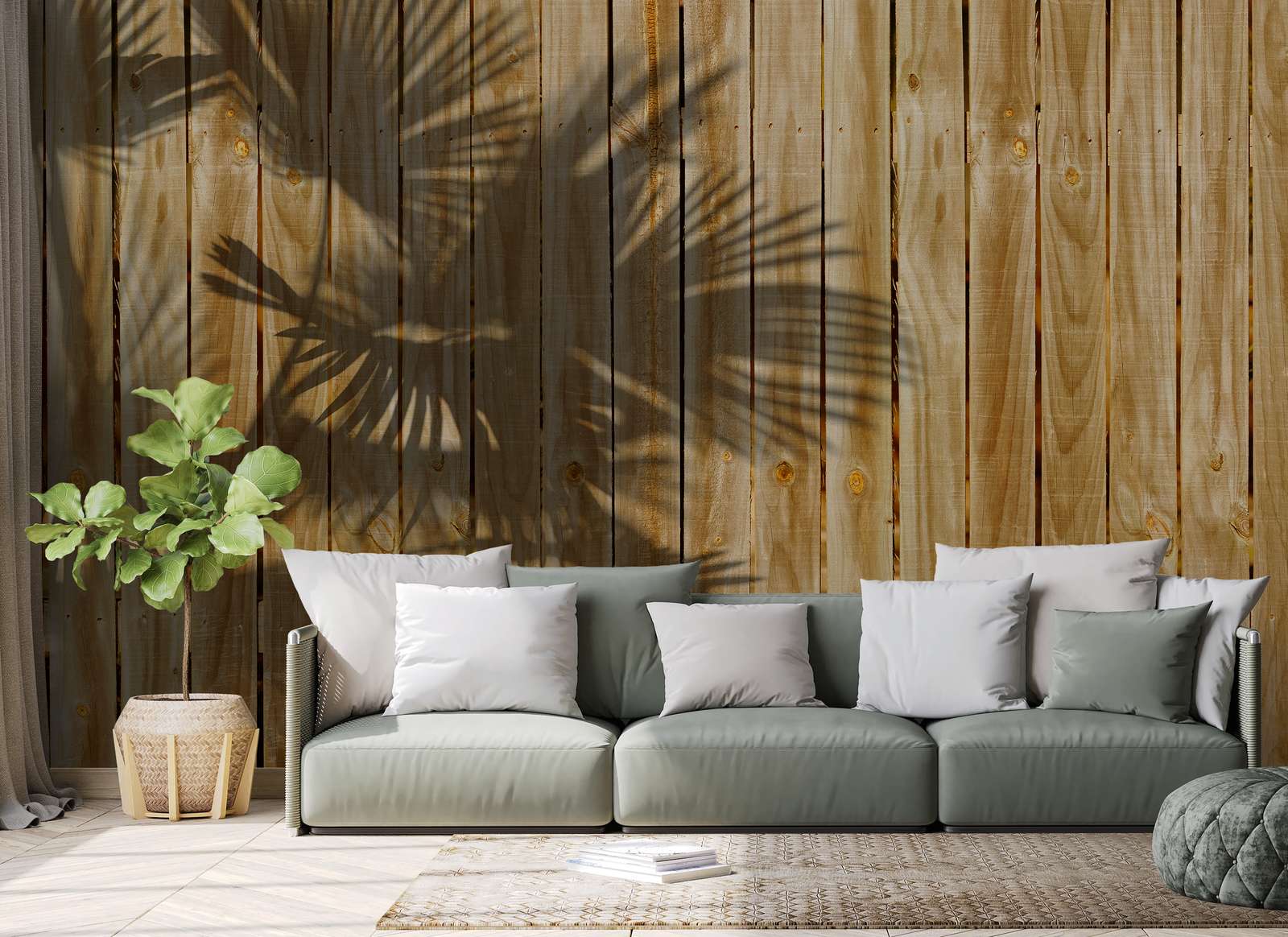 Sofa, Couch, Wohnzimmer, Kissen, Holzwand
