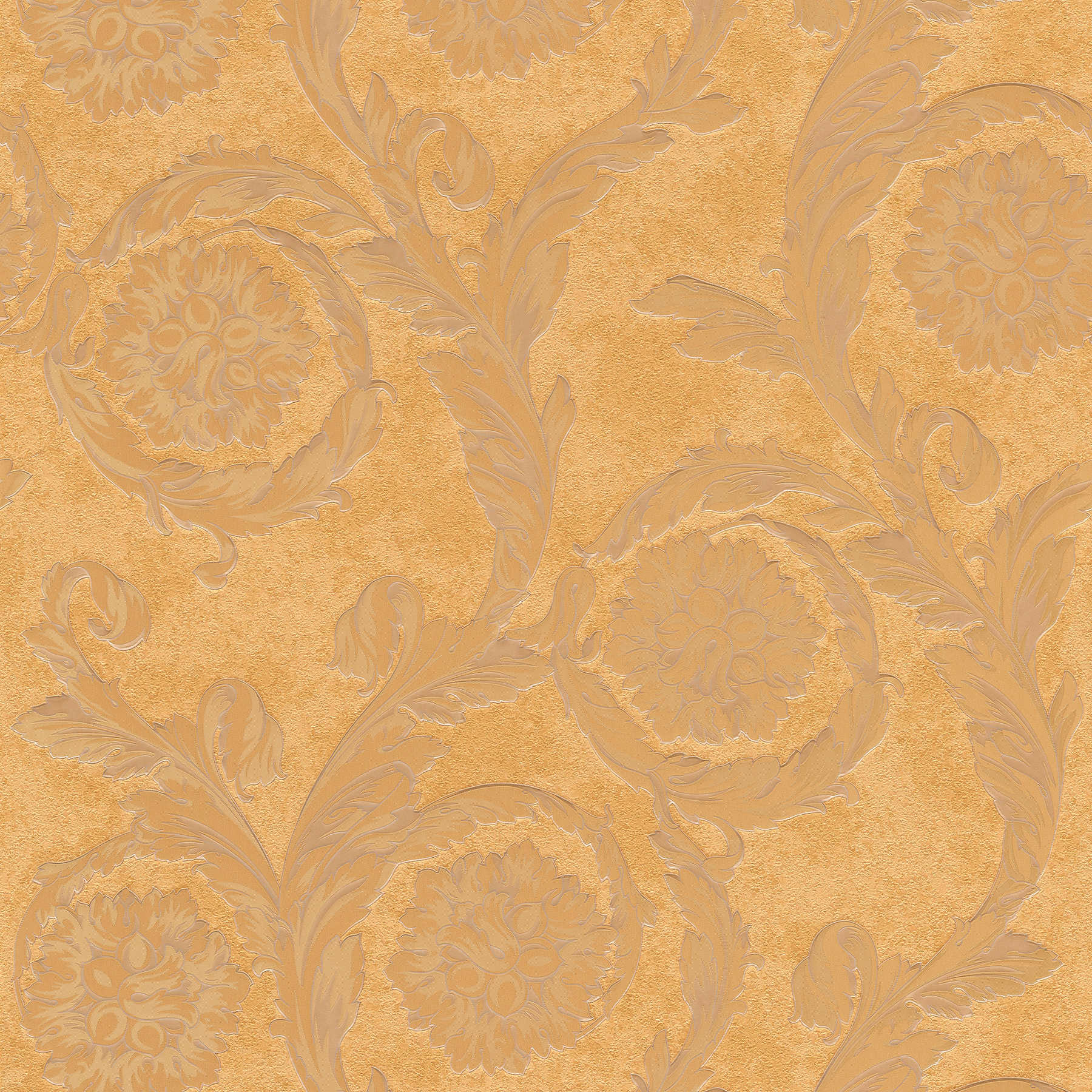         Metallic Vliestapete Messing Ornament Dekor
    