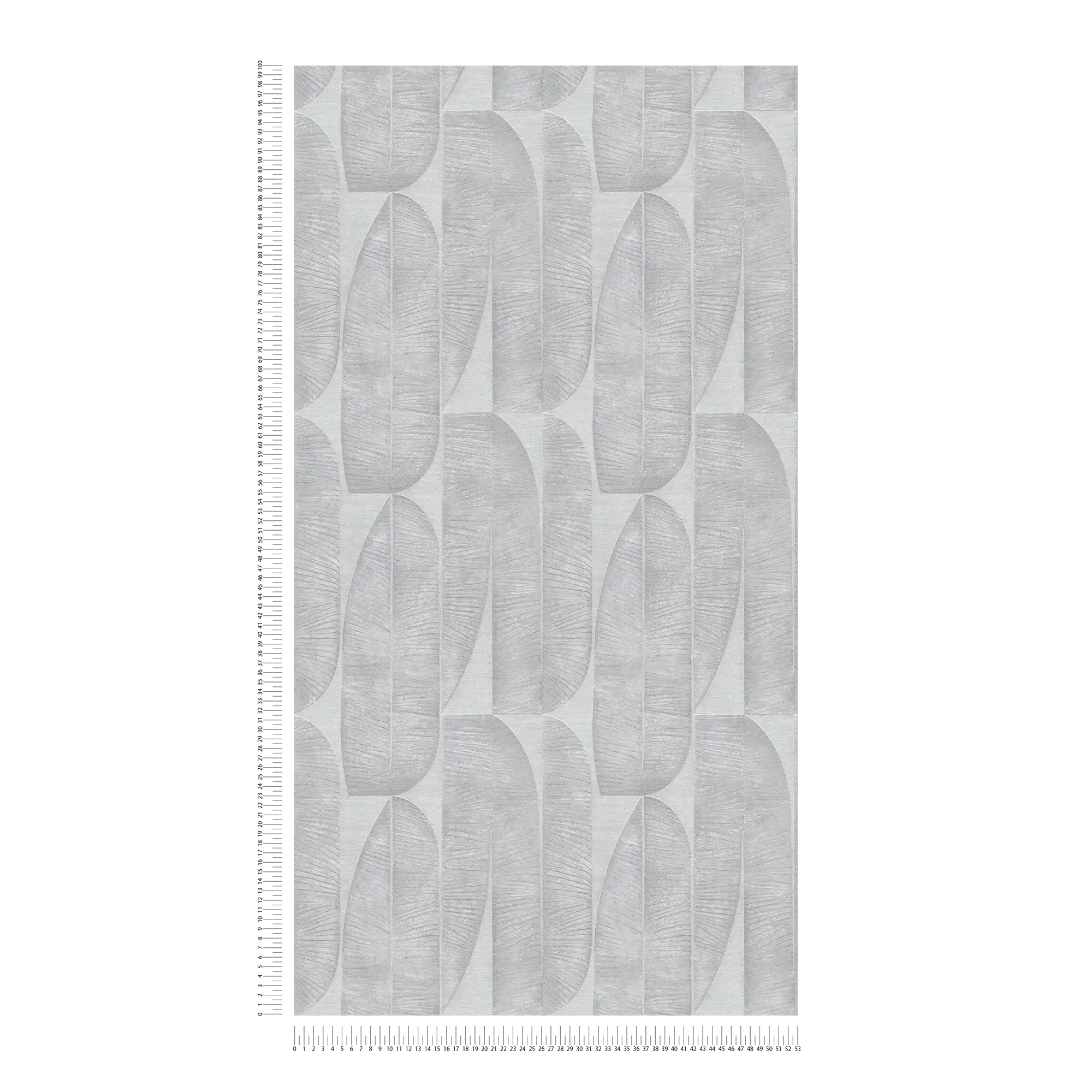 Tapete mit geometrischem Blattmuster – Grau