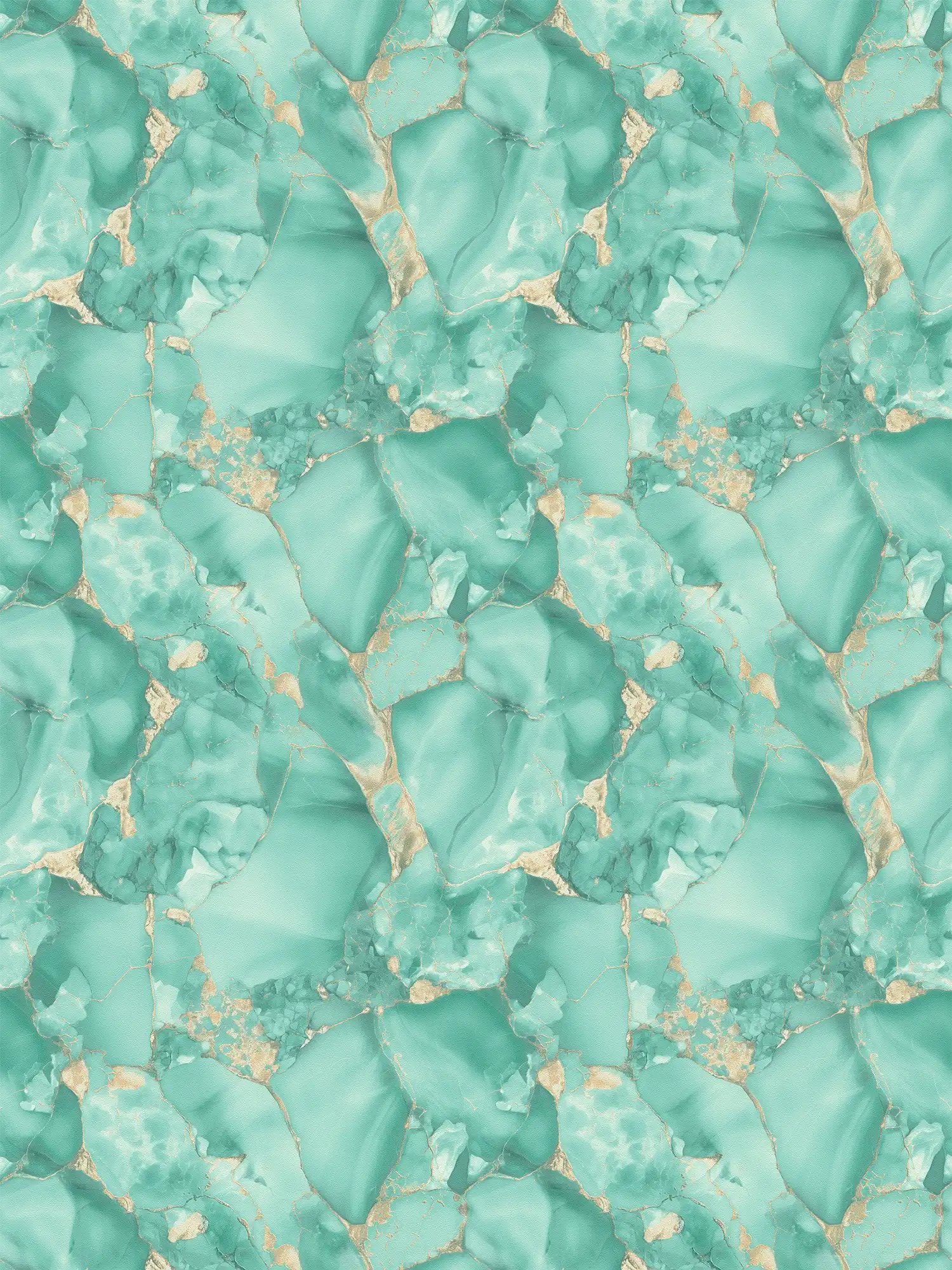         XXL non-woven wallpaper - elegant marble look - 1,06m double width - green, gold
    