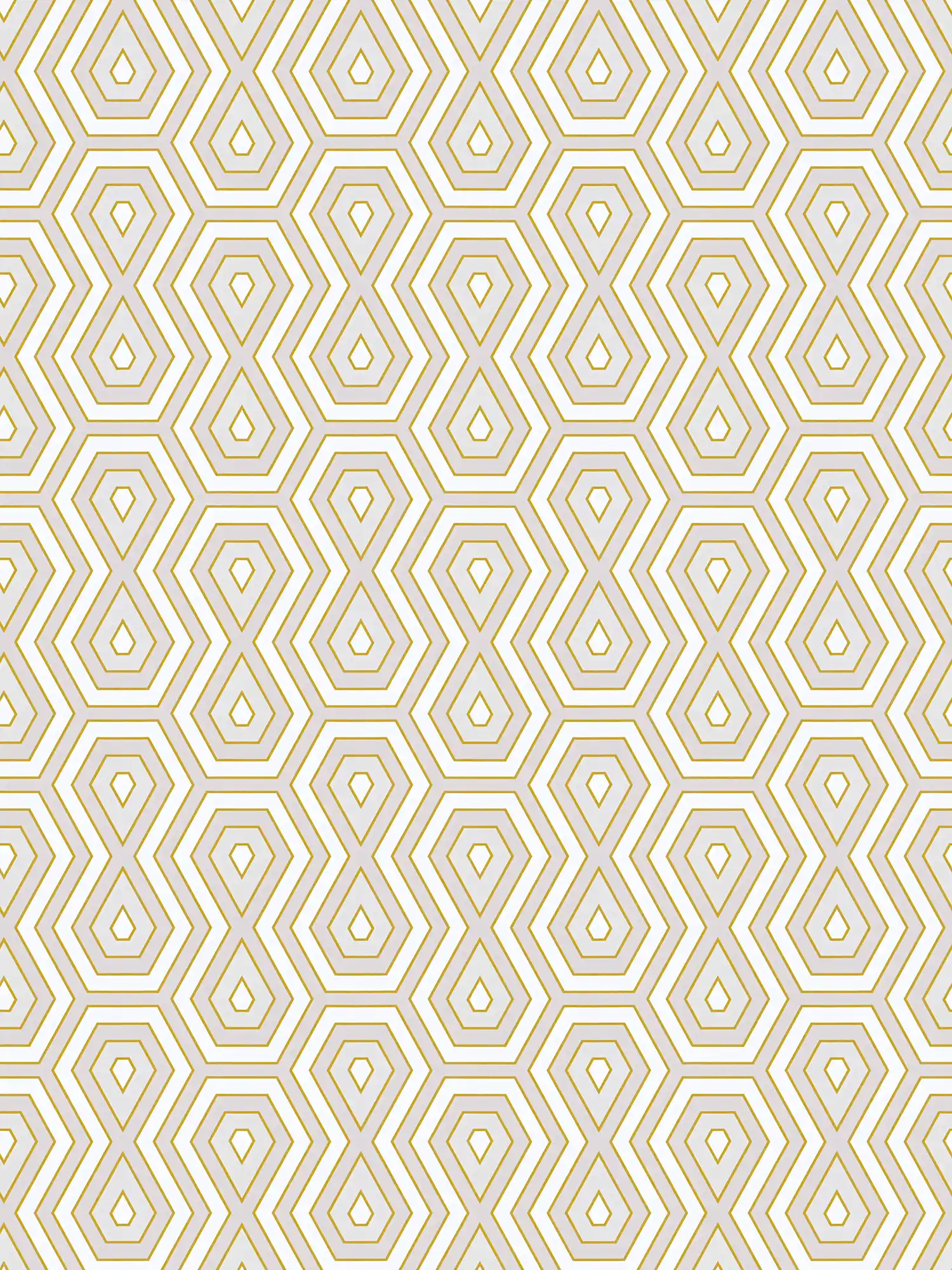         Wallpaper grey & gold with graphic design in retro style - gold, white, grey
    