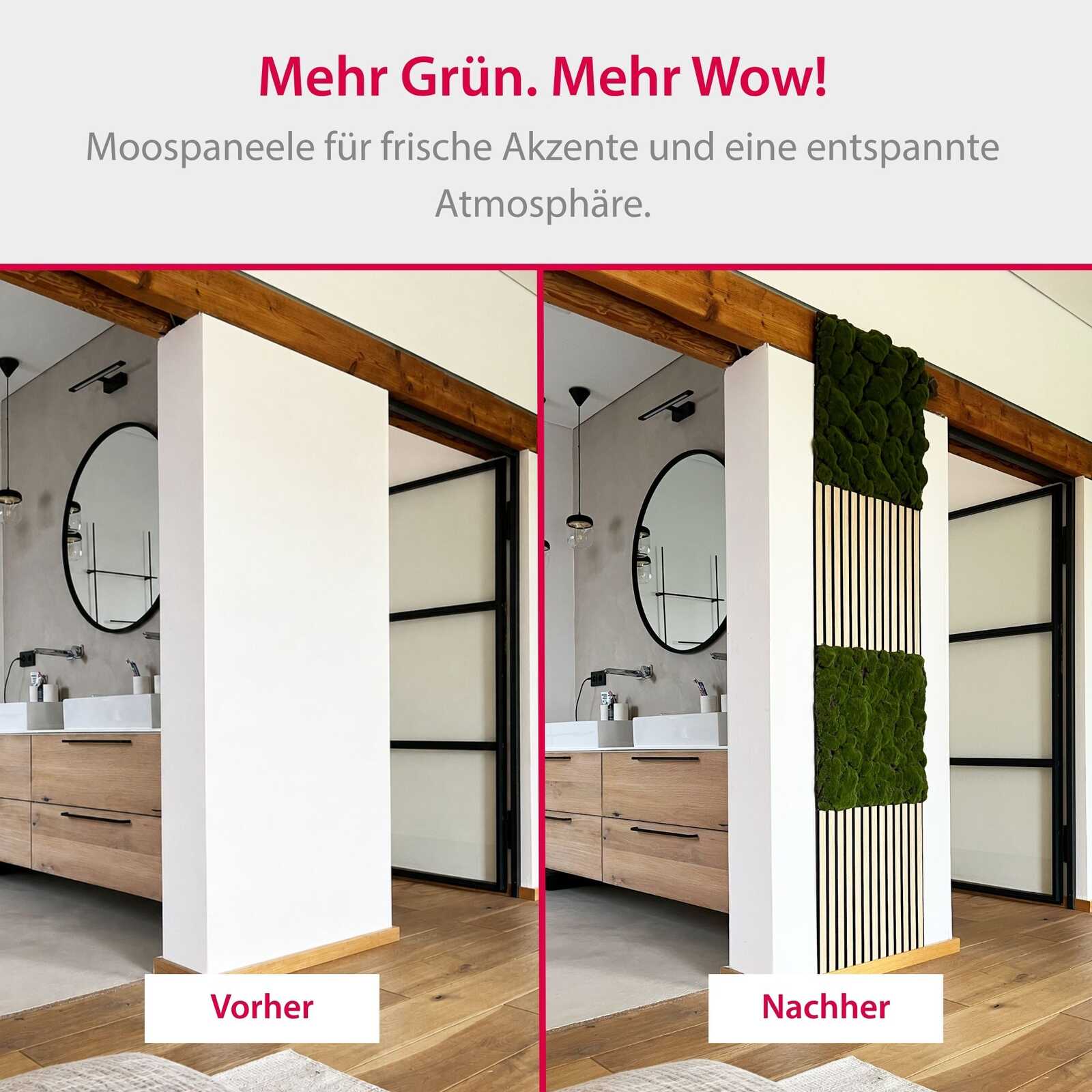 Badezimmer, Waschtisch, Spiegel, Holz, Trennwand