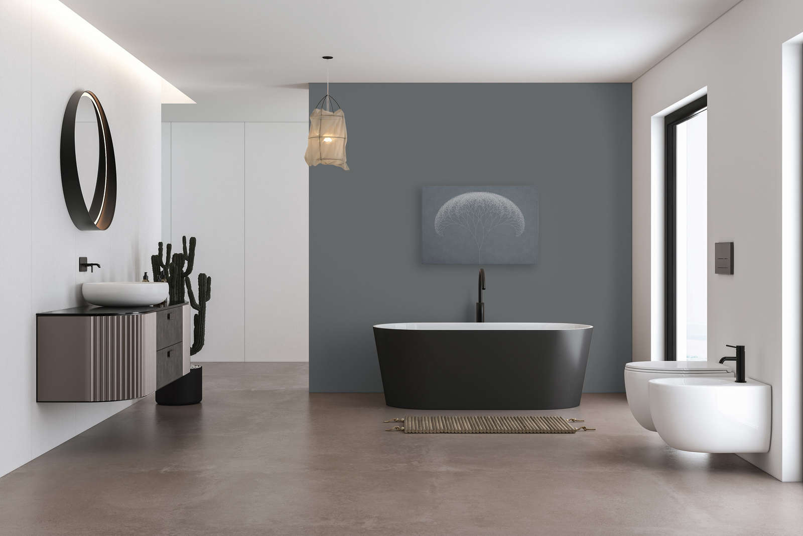             Leinwandbild Pusteblumen Baum | blau, weiß – 0,90 m x 0,60 m
        