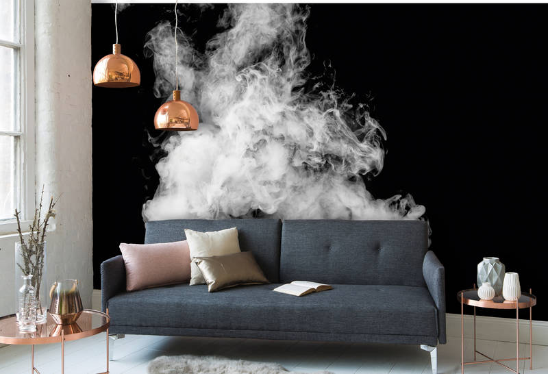 sofa, couch, blau-grau, wohnzimmer, rauch