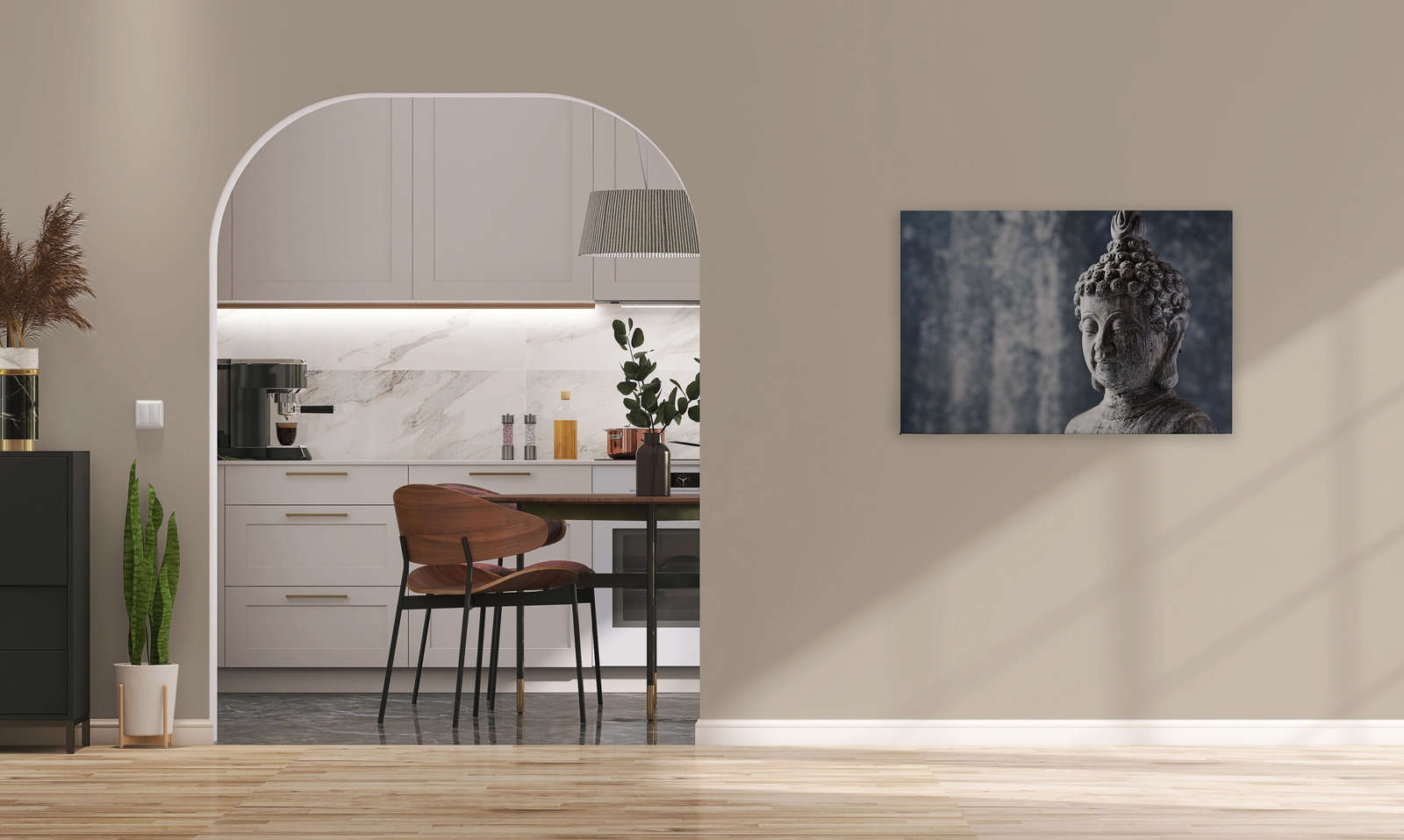             Leiwand Asiatische Stein-Skulptur – 0,90 m x 0,60 m
        