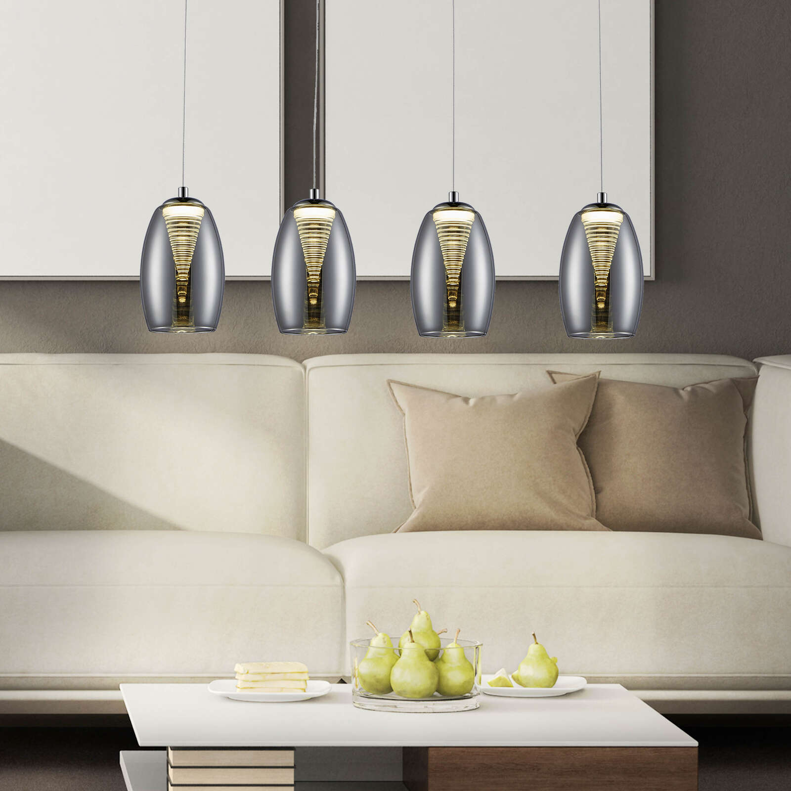 Pendelleuchte aus Glas - Linn 2 – Grau