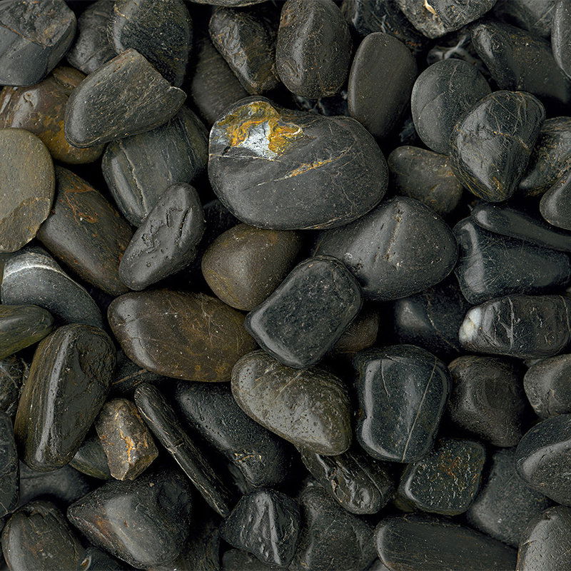         Steinoptik Fototapete – Vliestapete in 3D mit Kiesel und Flusssteinen – Schwarz, Grau
    