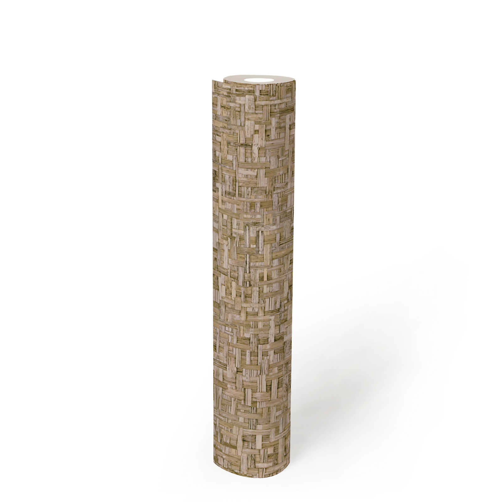             Tapete Hellbraun Holzoptik mit Fasermuster – Braun, Beige
        