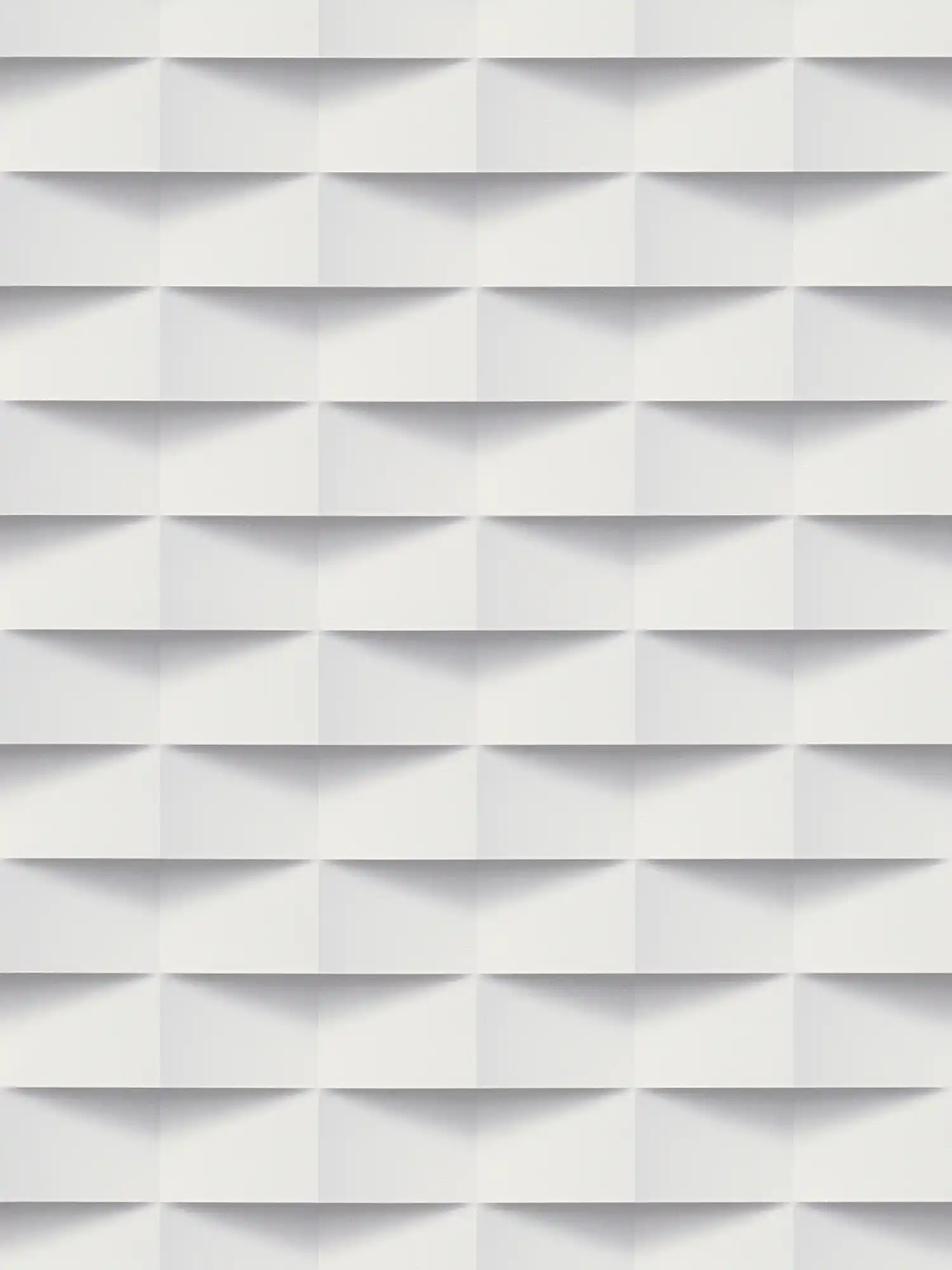        3D-Tapete mit grafischem Design und Schattenwurf – Weiß, Grau
    