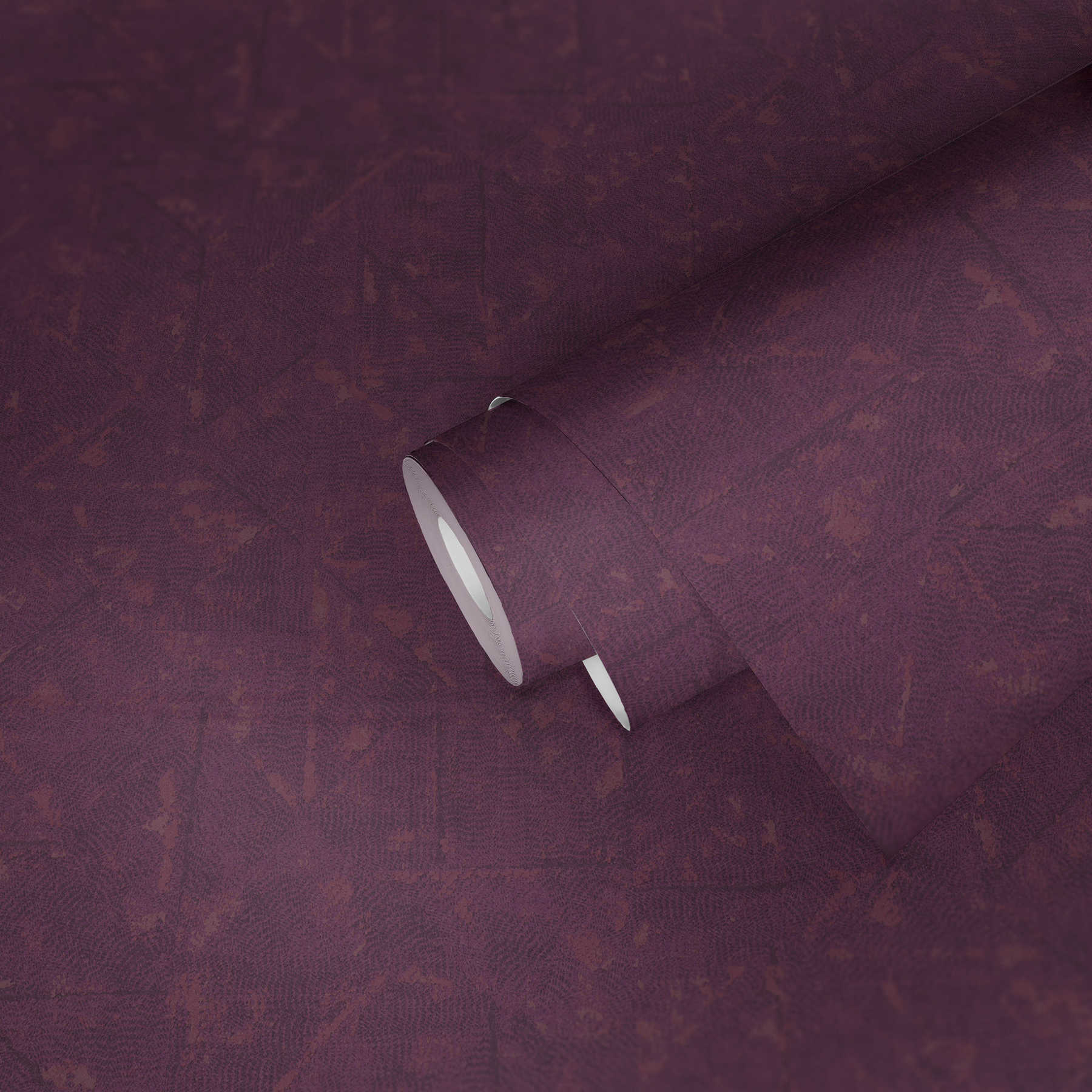             Vliestapete Magenta mit asymmetrischem Muster – Violett
        