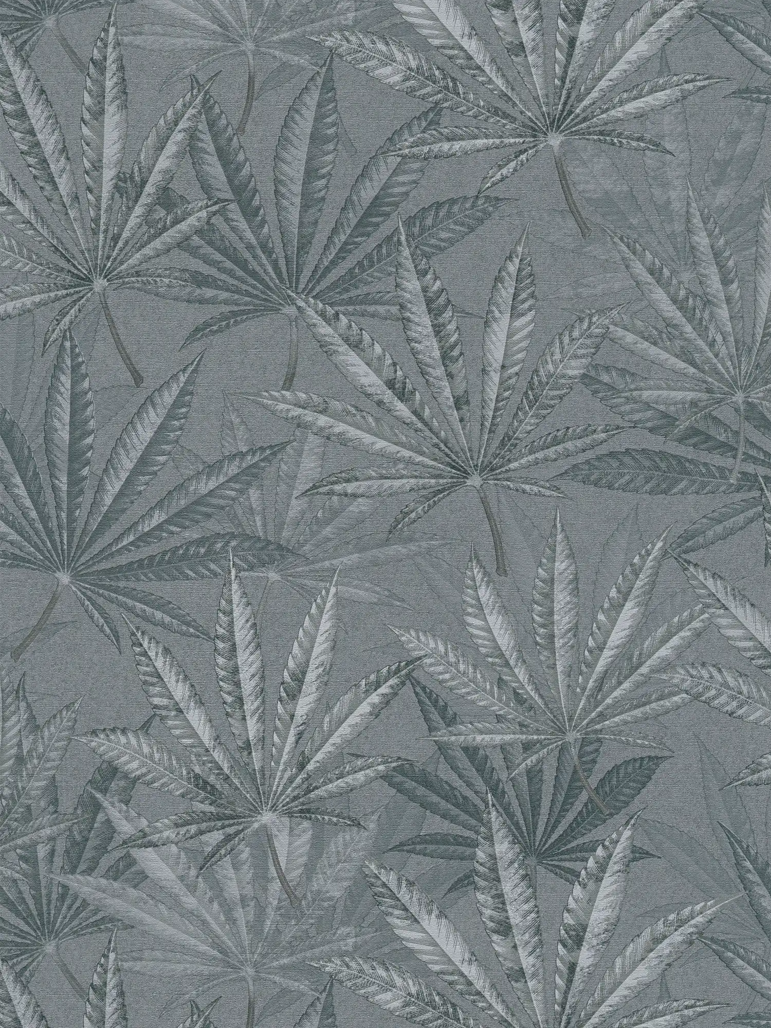         Vliesbehang met groot bladmotief in junglelook - grijs
    