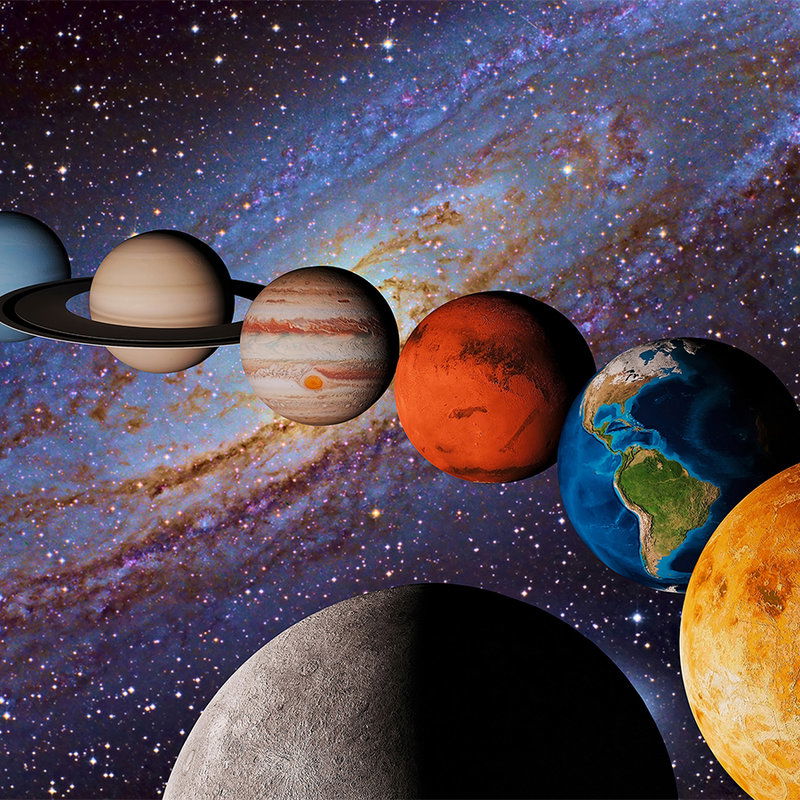         Galaxie Fototapete Planeten unseres Sonnensystems auf Premium Glattvlies
    