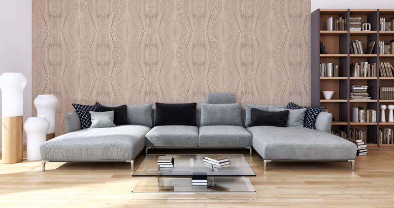             Grafik Fototapete mit Kaleidoskop Motiv Beige auf Premium Glattvlies
        