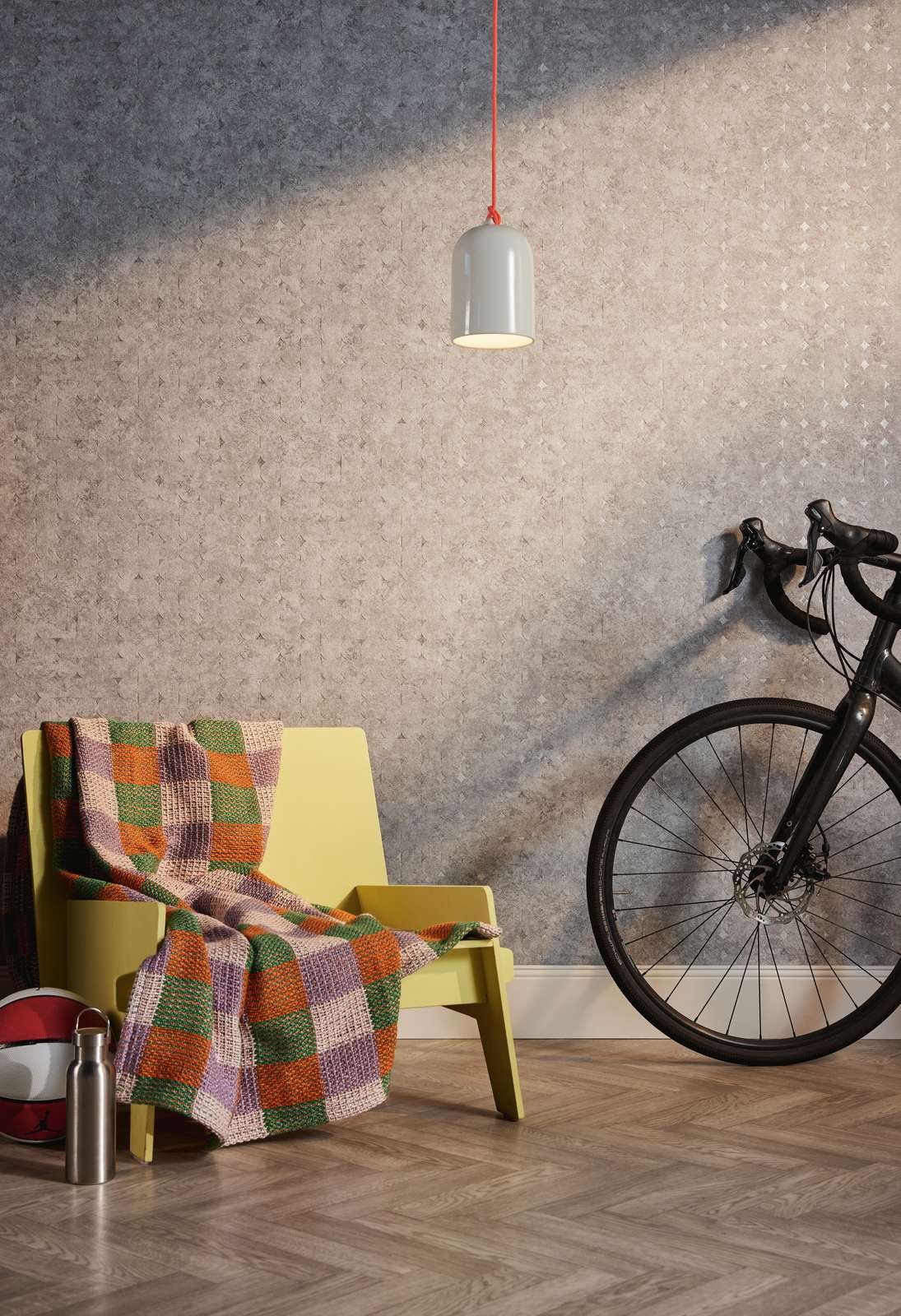             Tapete mit geometrischen Formen leicht glänzend – Beige, Braun
        