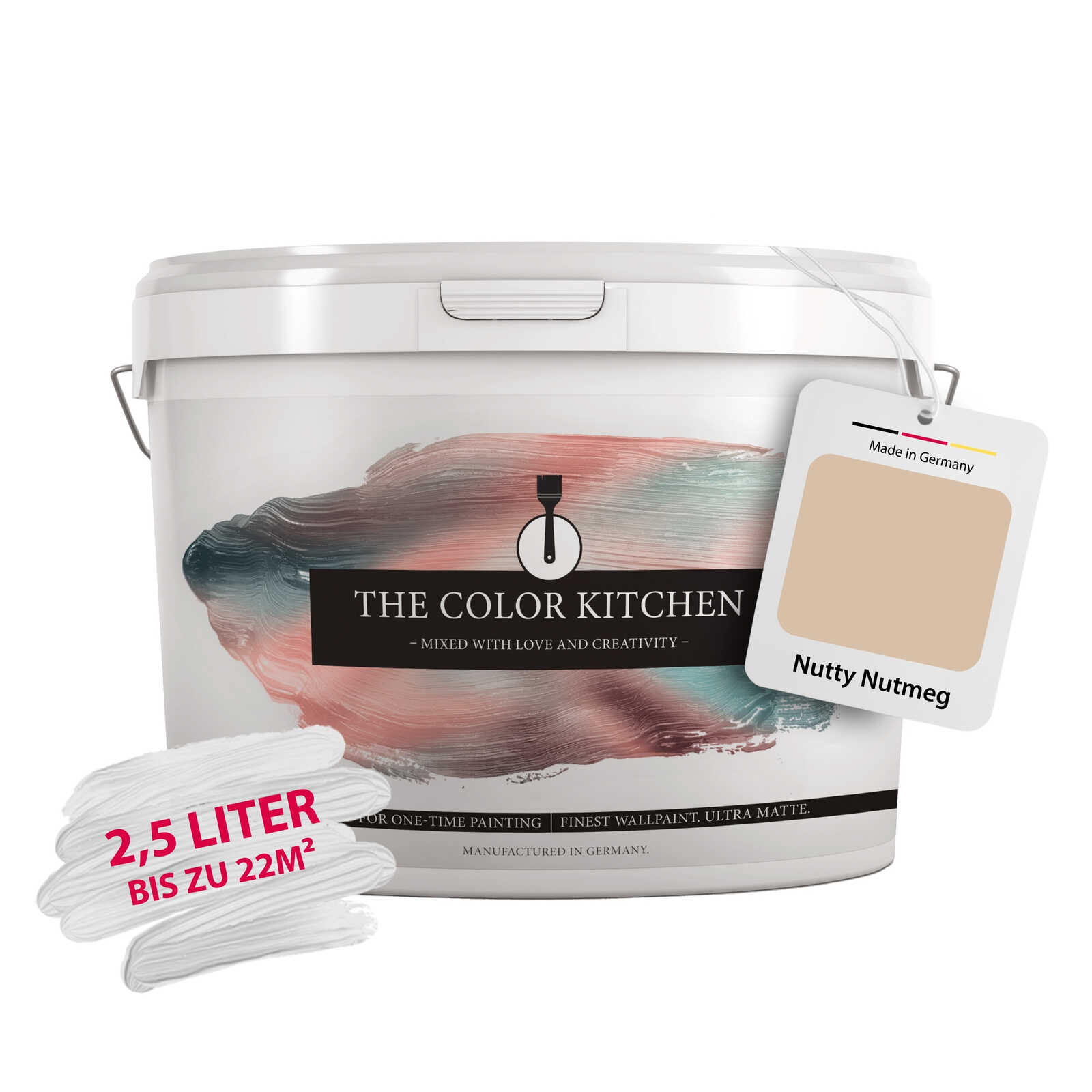 Eimer Farbe, Wandfarbe, 2,5 Liter, Nutty Nutmeg, The Color Kitchen