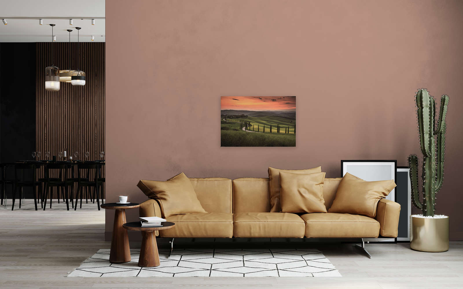             Leinwand mit toskanischer Landschaft in der Dämmerung – 0,90 m x 0,60 m
        