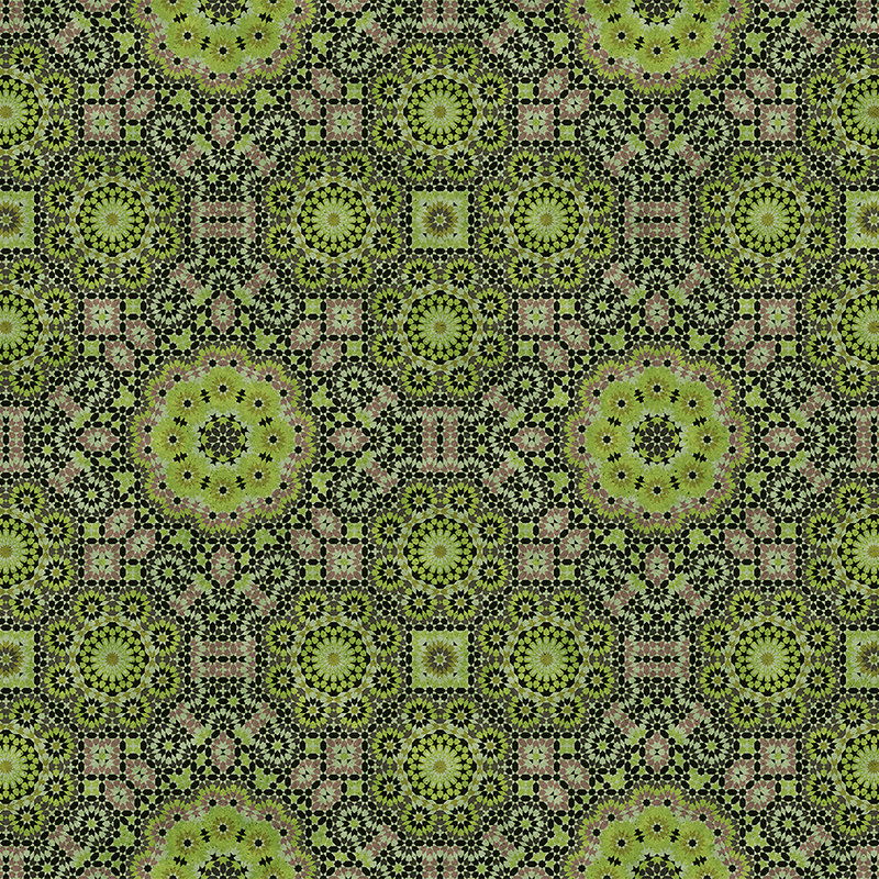         Papier peint panoramique vert avec motif graphique en mosaïque
    