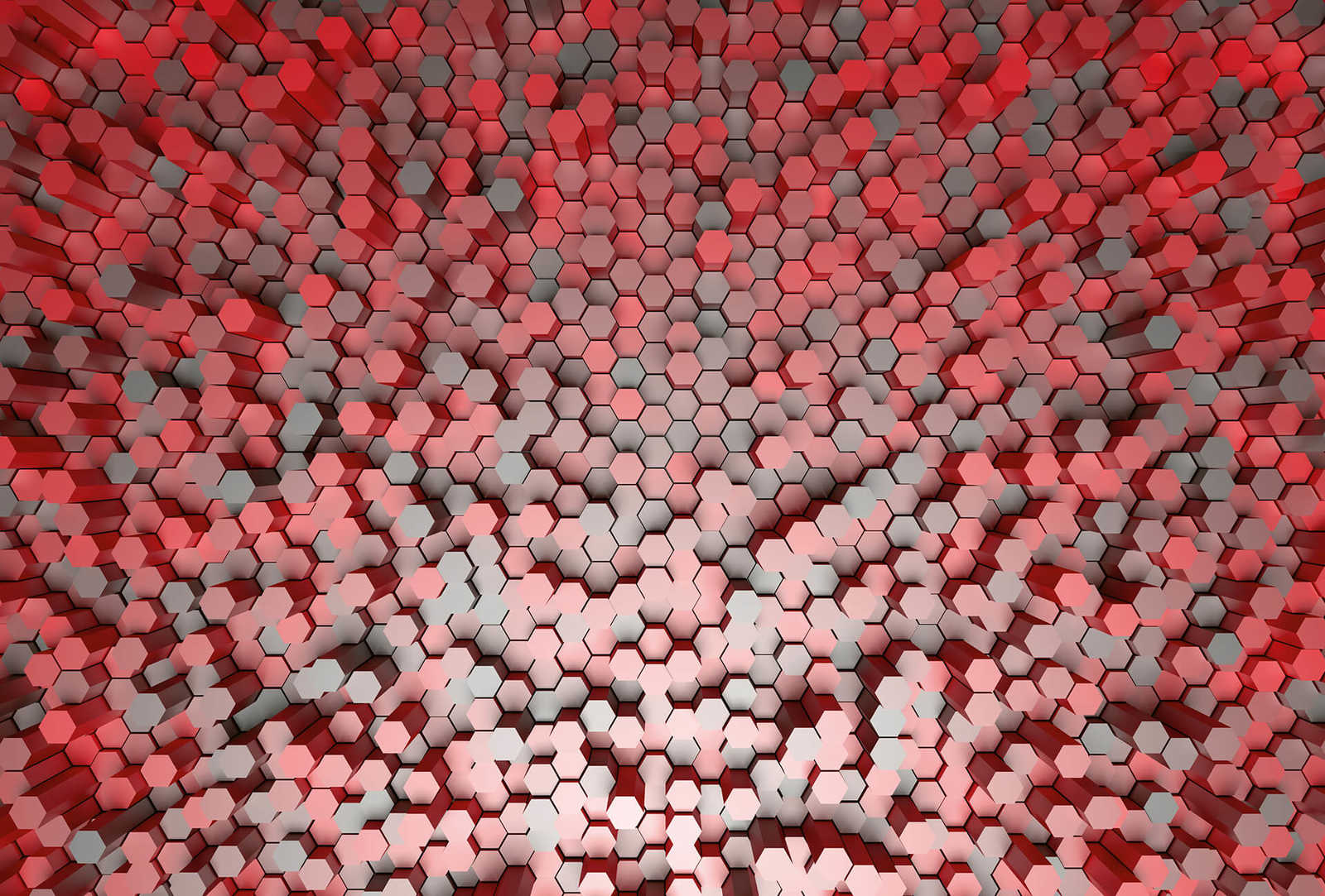         Grafik Fototapete 3D Hexagon Muster – Rot, Grau
    