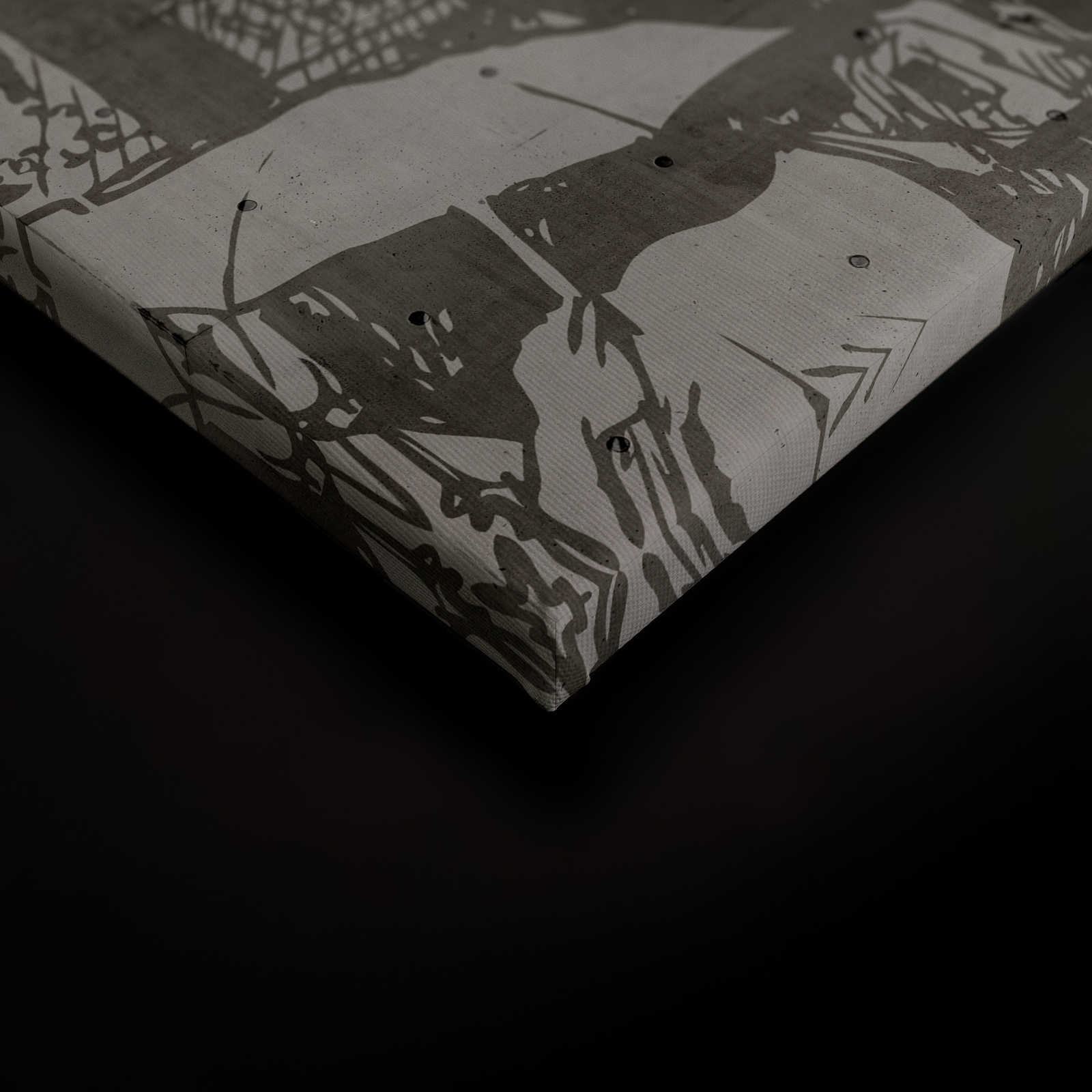             Downtown 1- Leinwandbild mit China Optik in Beton Struktur – 0,90 m x 0,60 m
        