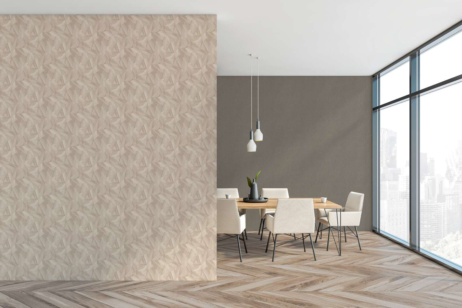             Holzoptik Tapete modernes Design & Metallic-Effekt – Grau, Gold
        