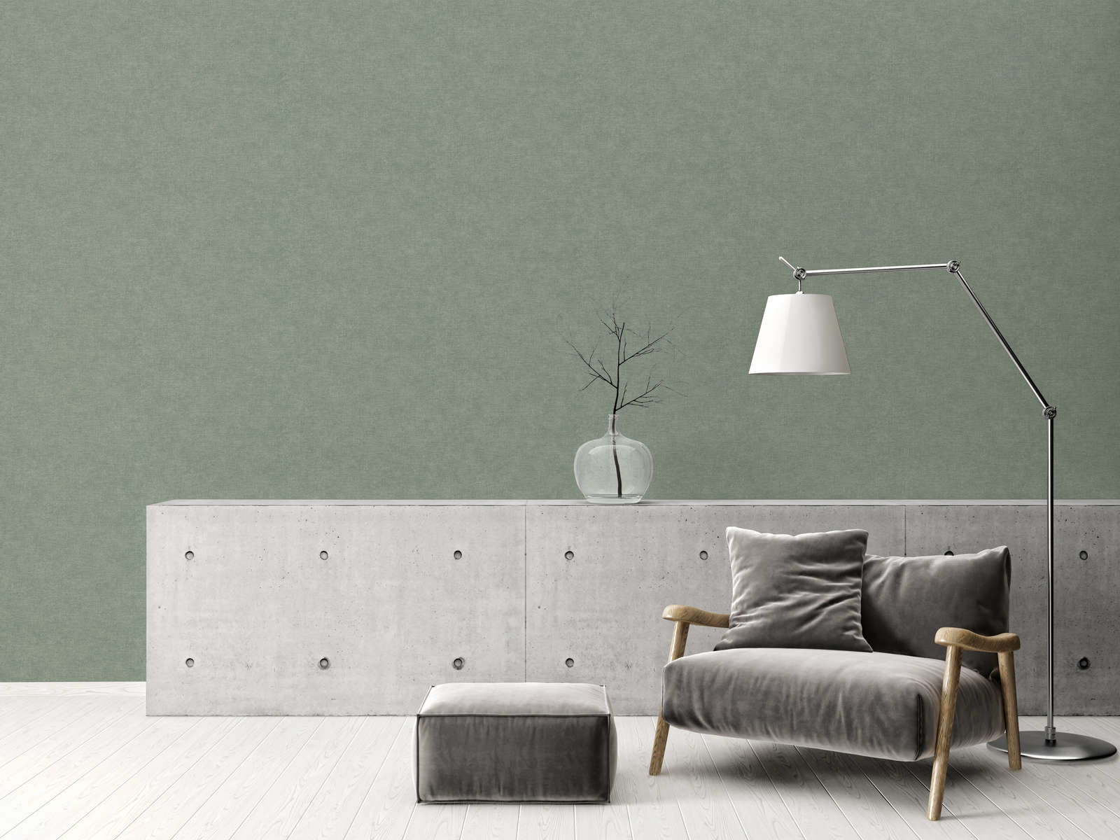 Wohnzimmer, Sessel, Beistelltisch, Stehlampe, Vasen-Dekoration