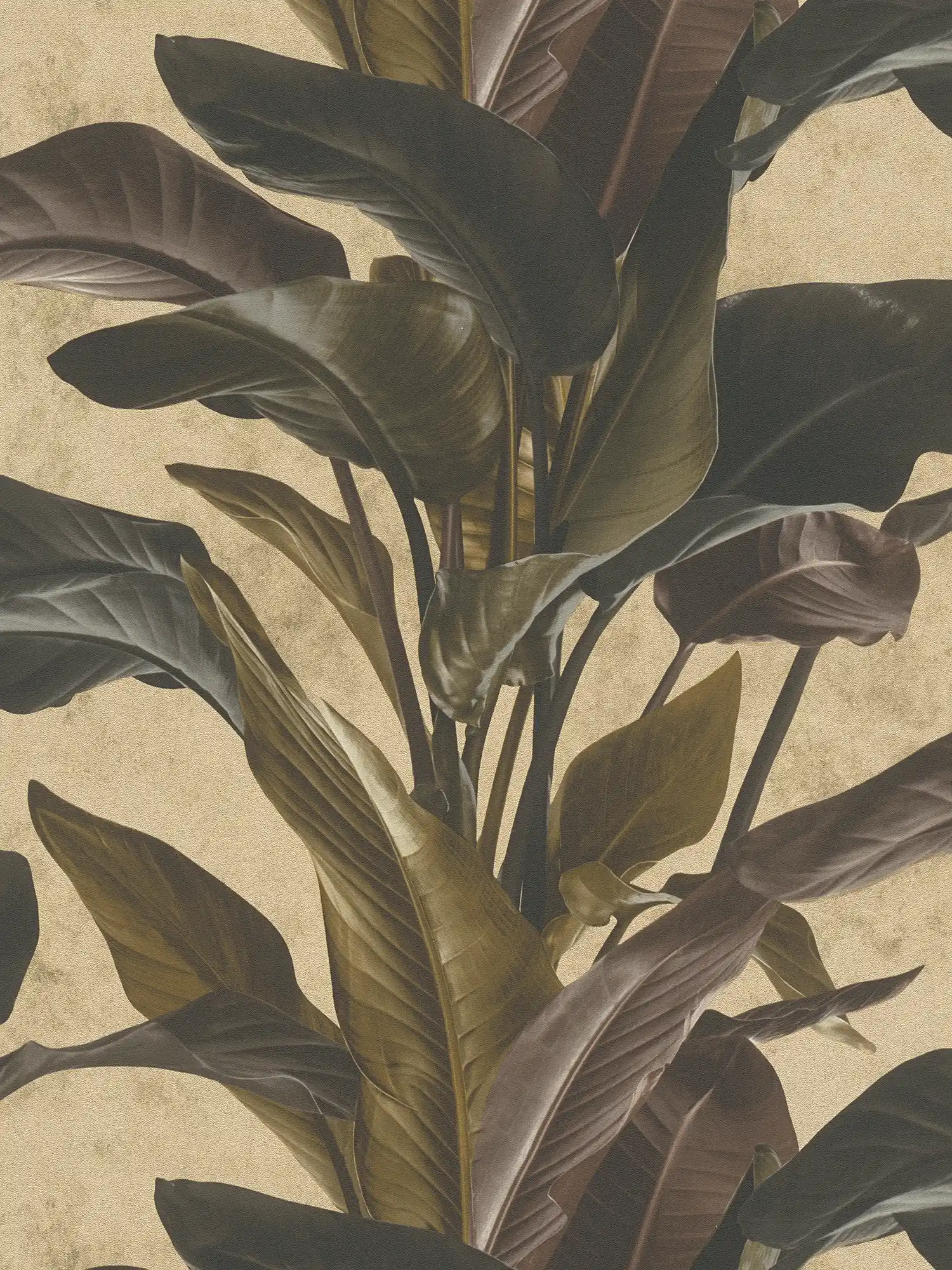         Papier peint au design naturel & à l'éclat métallique - marron, métallique, noir
    